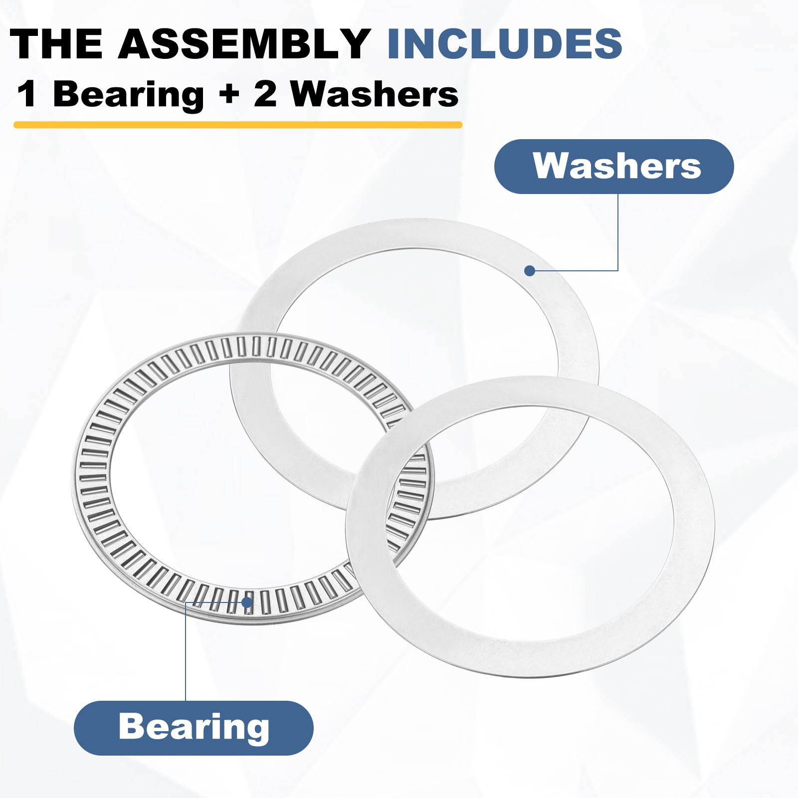 4 Pcs 2-1/4″x3″x1/8″ NTA3648 Needle Roller Thrust Bearings w Washers