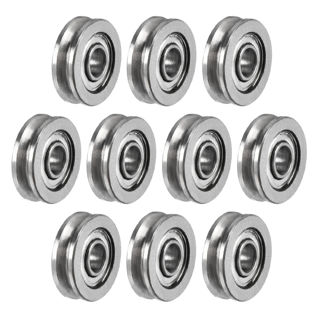 10pcs 603 U Groove Ball Track Guide Bearing Double Metal Shielded Chrome Steel