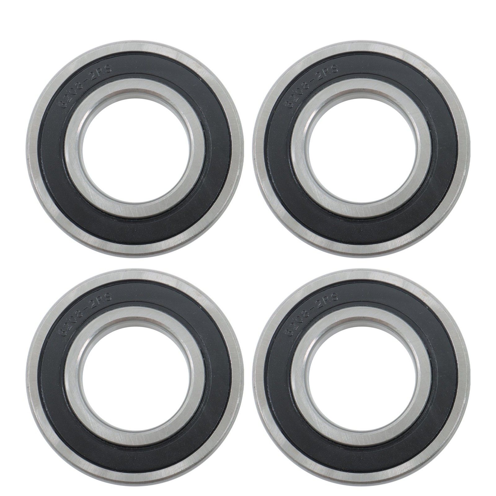4Pcs 6208-2RS Bearings 40×80×18mm Double Rubber Seals Deep Groove Ball Bearing