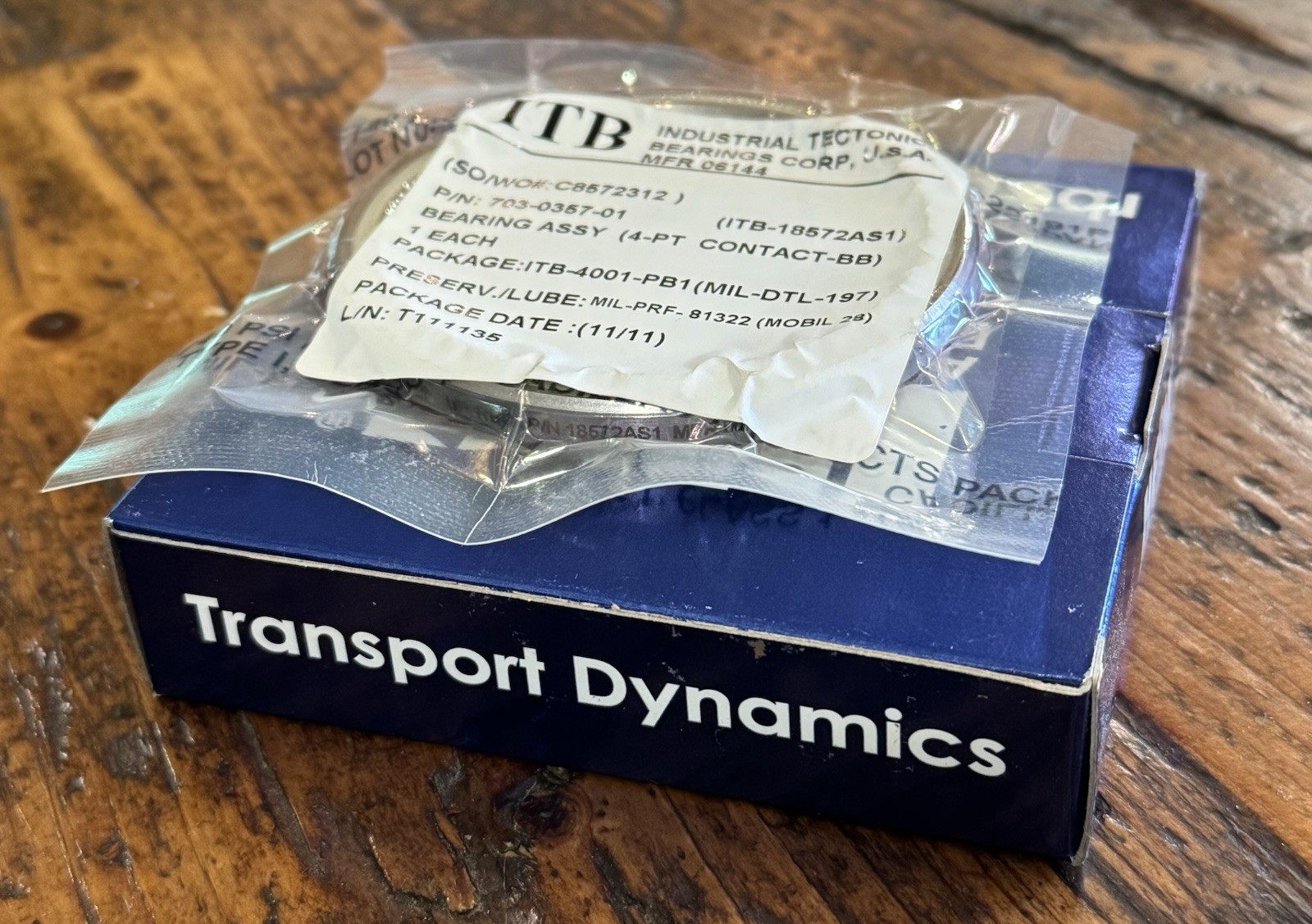 RBC Aerospace Bearings ITB18572AS1 Precision 4-Point Contact Bearing Assy Sealed