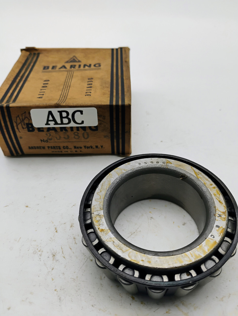 ABC Tapered Roller Bearing Cone #25580 NOS Made in USA