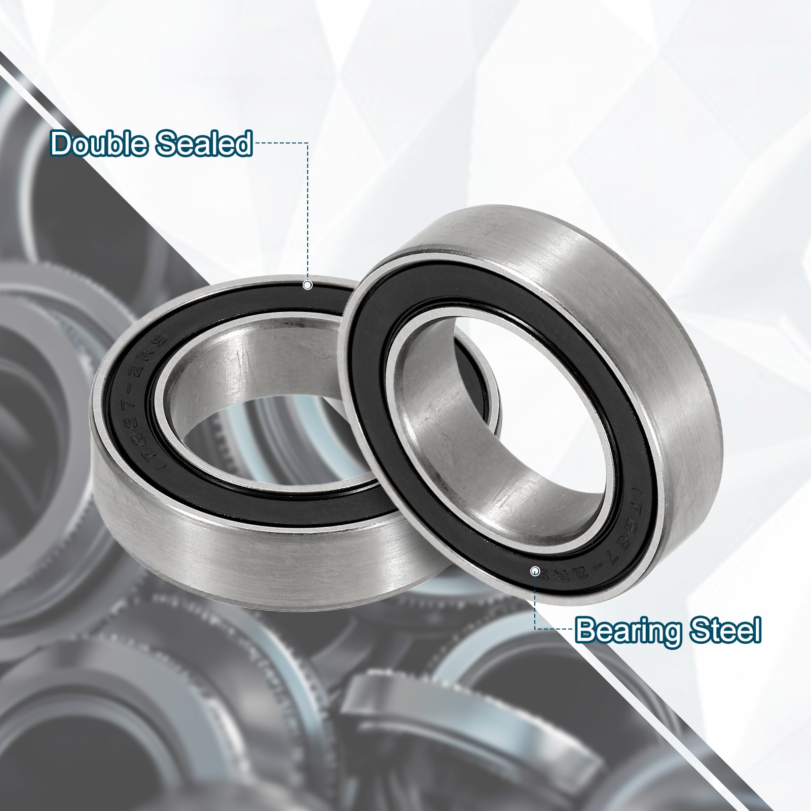 2 Pcs 17mm ID x 28mm OD 163110-2RS Non-Standard Ball Bearings 7mm Thickness
