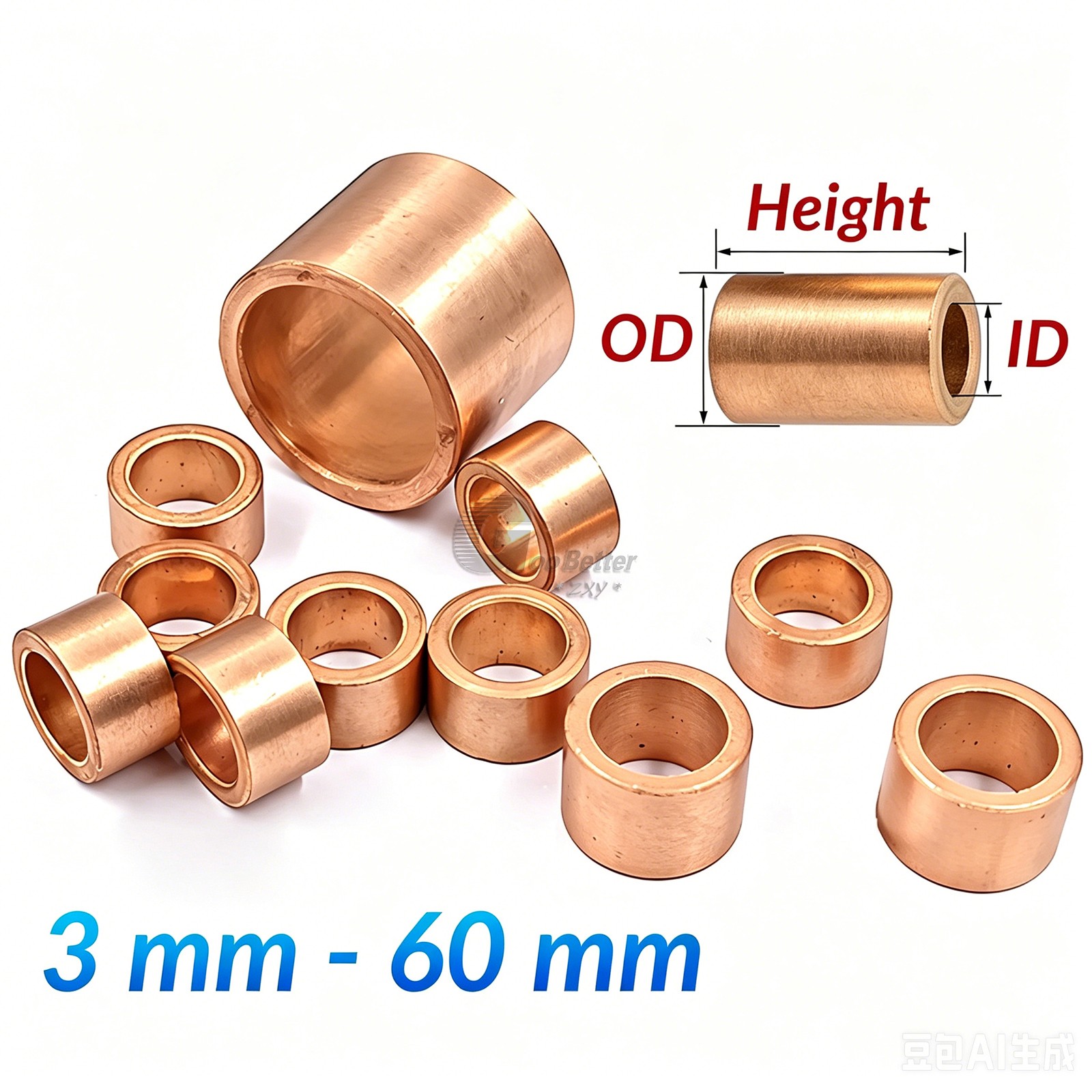 Metric Oilite Plain Bronze Sintered Bearing Bushes Series – Bore 3 mm to 60 mm