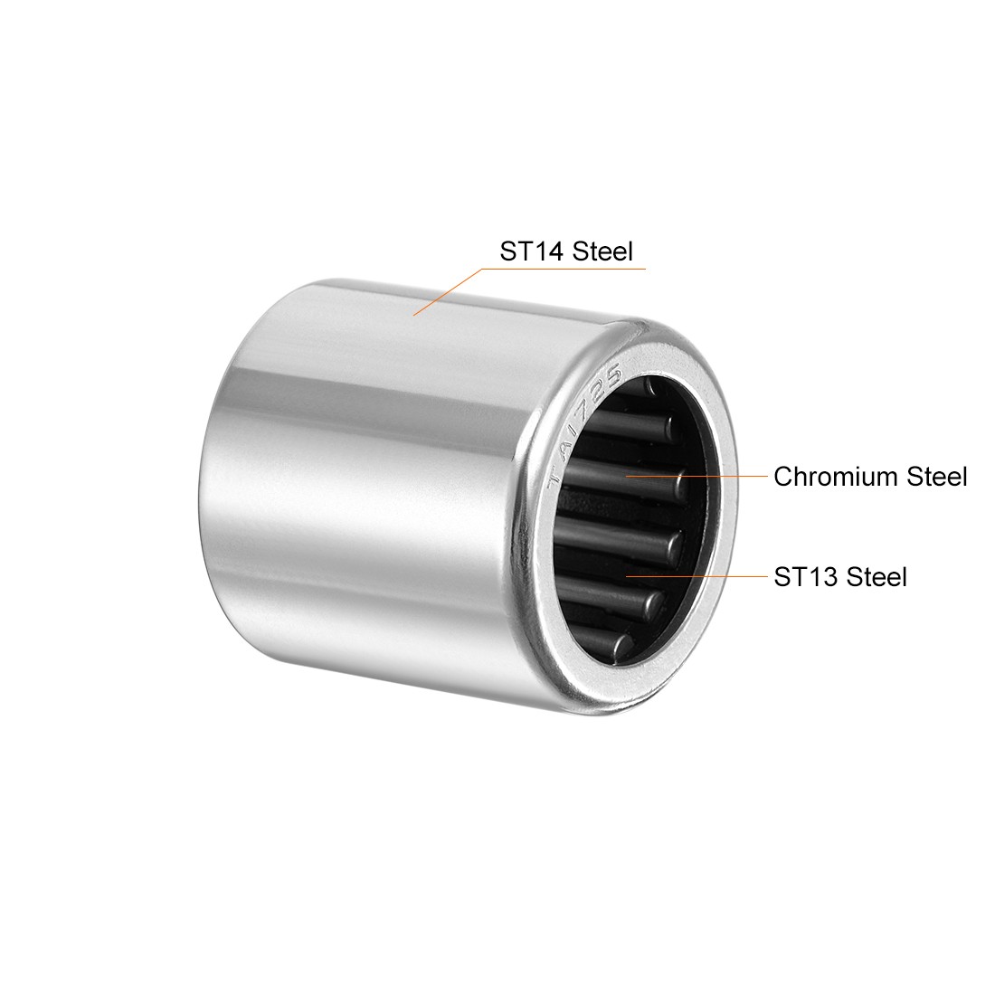 TA1725 Needle Roller Bearings Open End 17mm Bore 24mm OD 25mm Width 2pcs