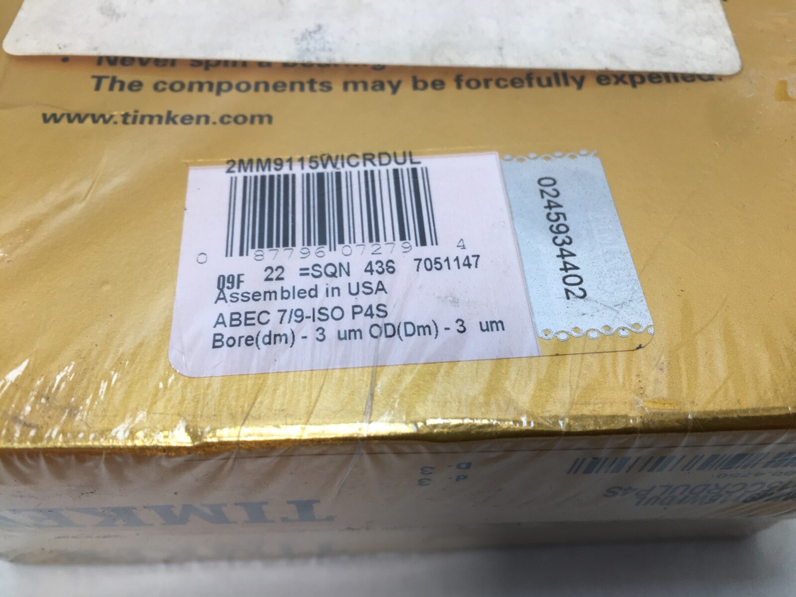 Fafnir 2MM9115WI-DUL Angular Bearing 75x115x20mm 7015 2MM 9115 WI CR DUL USA Set