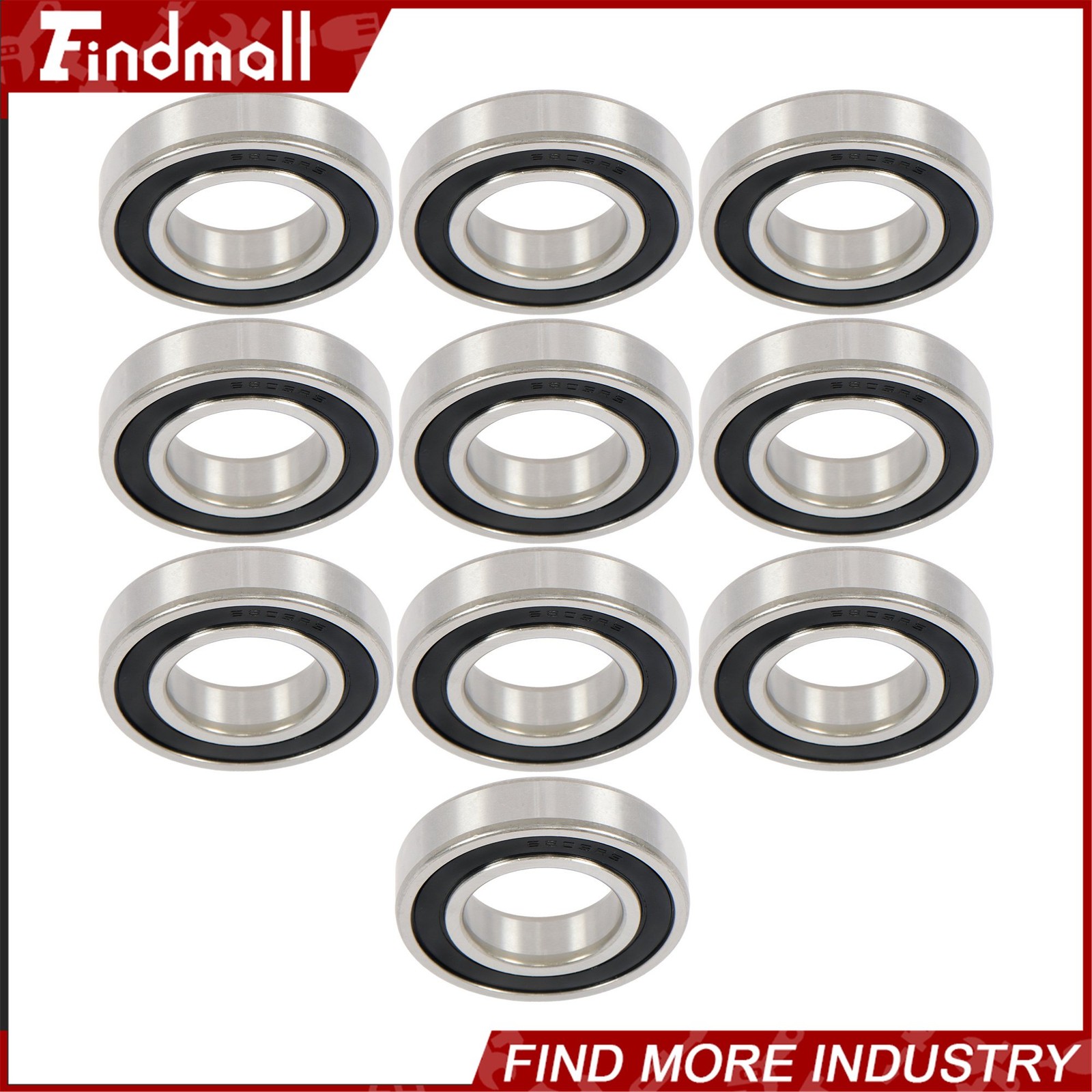 Findmall 6209-2RS Deep Groove Bearings 10 Pack 45mm x85mm x19mm Rubber Sealed