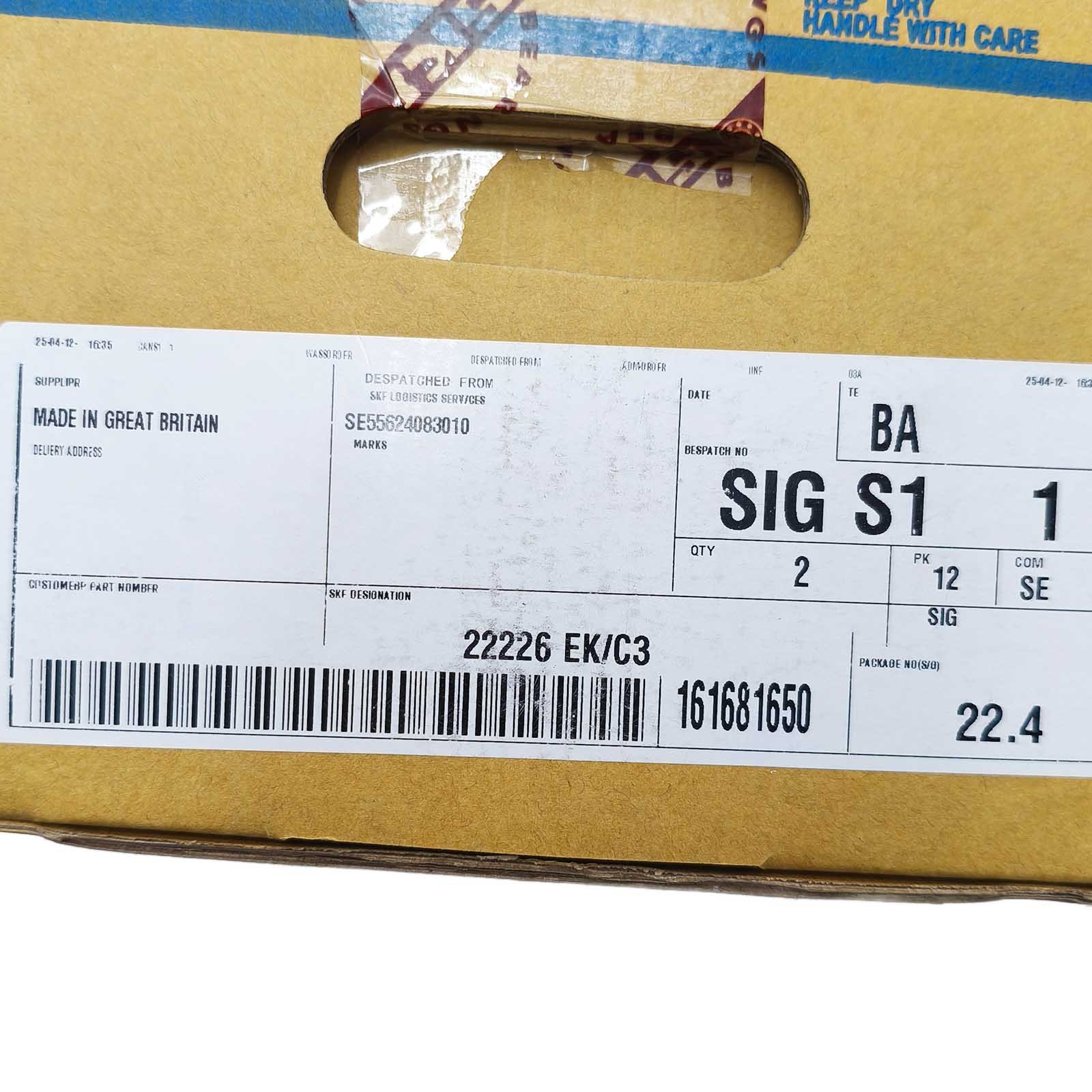 2Pcs New 130x230x64mm Spherical Roller Bearing for SKF 22226 EK/C3