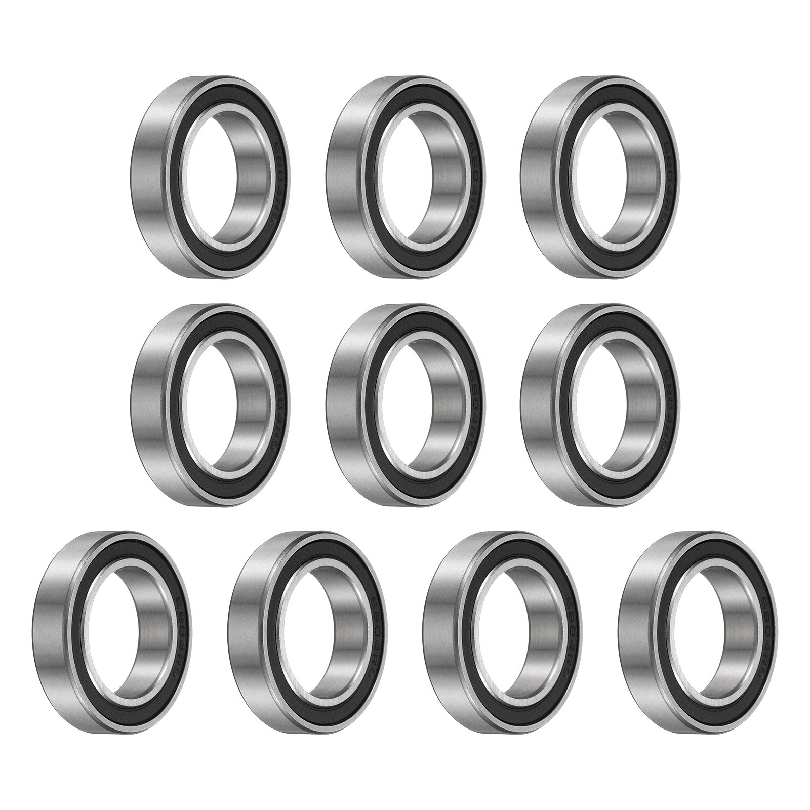 10pcs 6804-2RS Ball Bearing 20x32x7mm, Chrome Steel Rubber Seals, ABEC 3