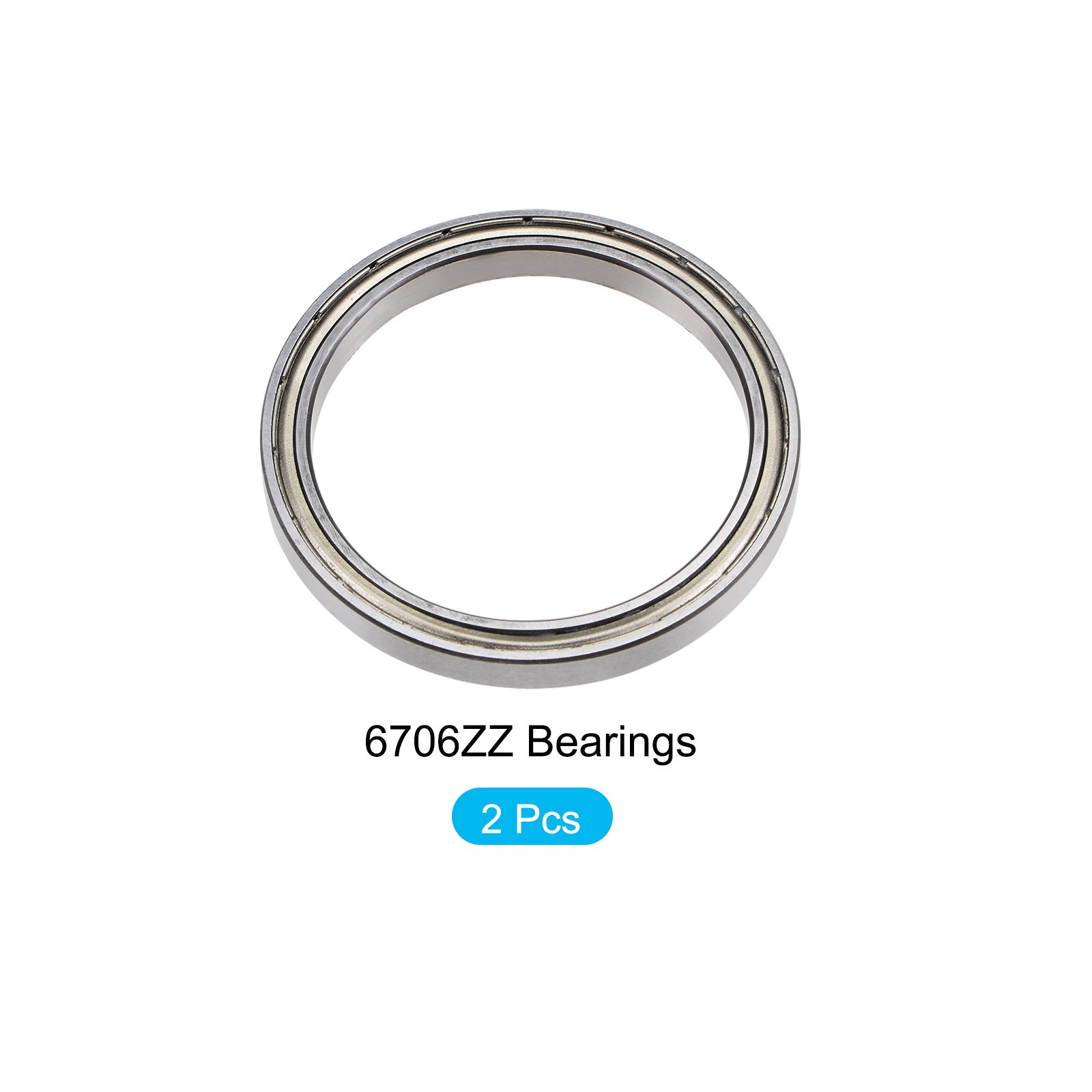 Bearings (6706ZZ, 30mmx37mmx4mm) 2Pcs, Chromium Steel Double Shielded