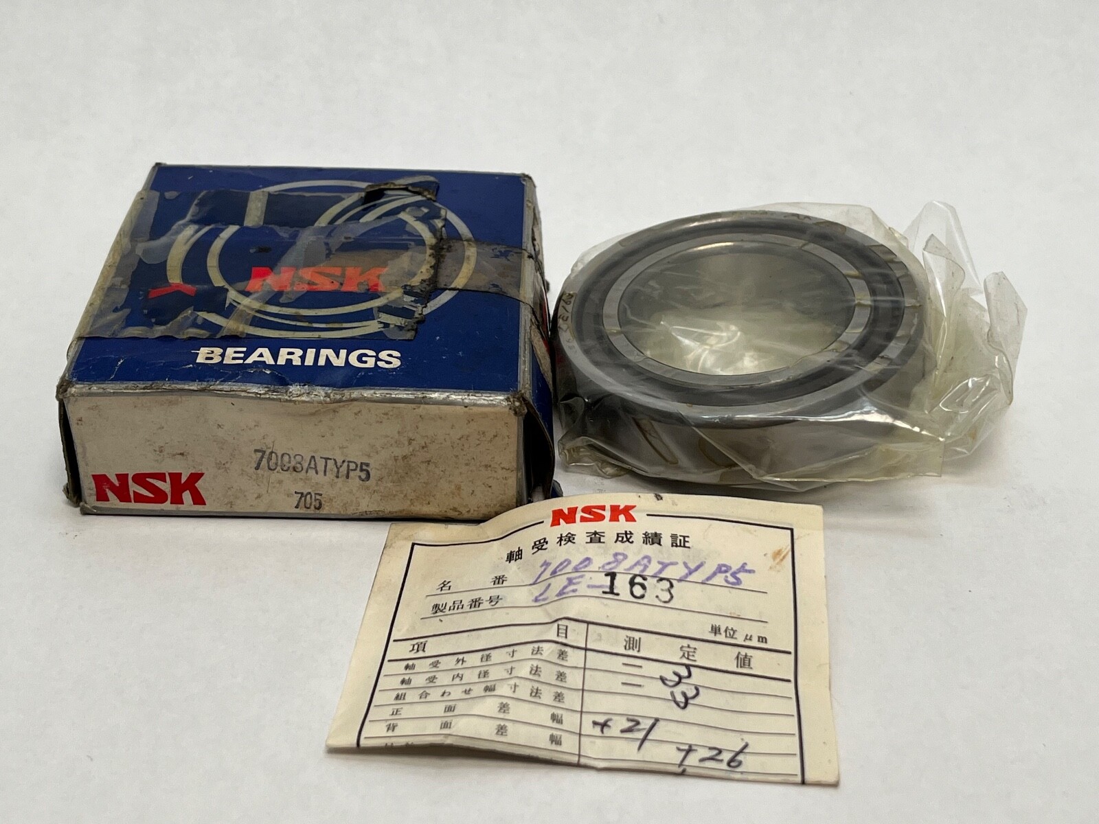 NSK 7008ATYP5 Angular Bearing 40x68x15 mm 7008E 7008-A-TY-P5 Japan