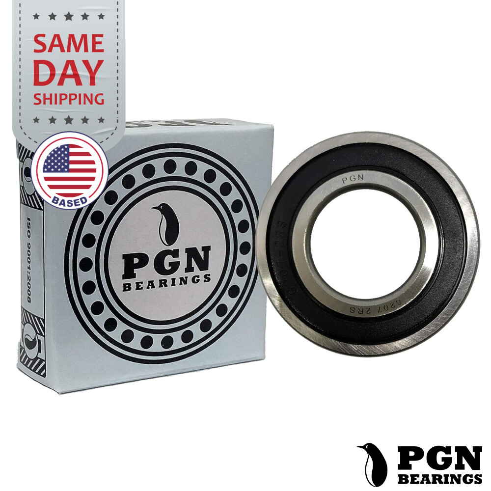 (50) 6207-2RS Premium Rubber Seal Ball Bearing C3 EMQ, 35x72x17, 6207 2RS 6207rs