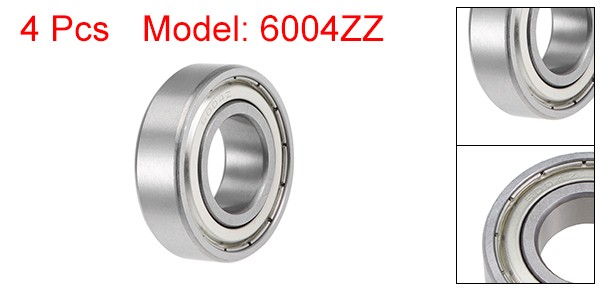 6004ZZ Deep Groove Ball Bearings Z2 20x42x12mm Double Shielded Carbon Steel 4pcs