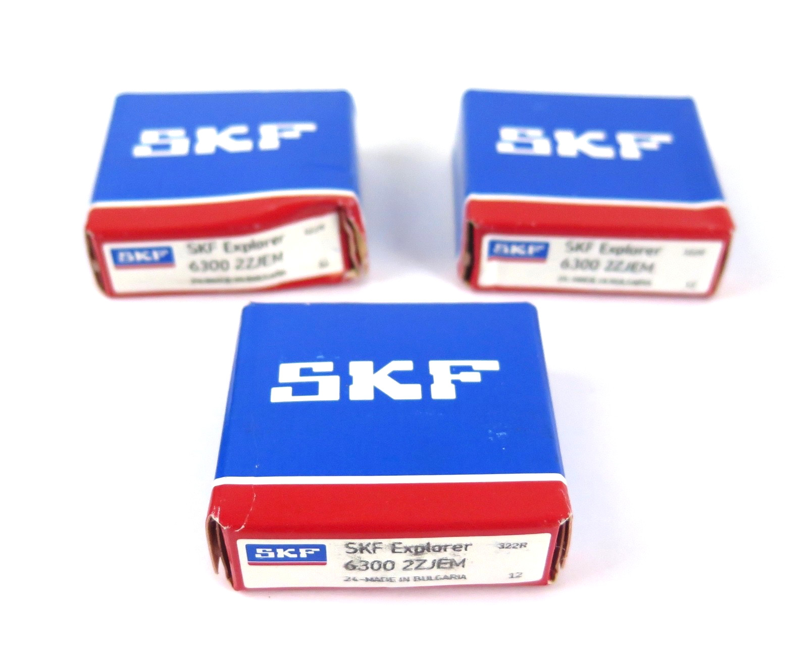 SKF 6300 2ZJEM Ball Bearing 10 x 35 x 11mm (Lot of 3)