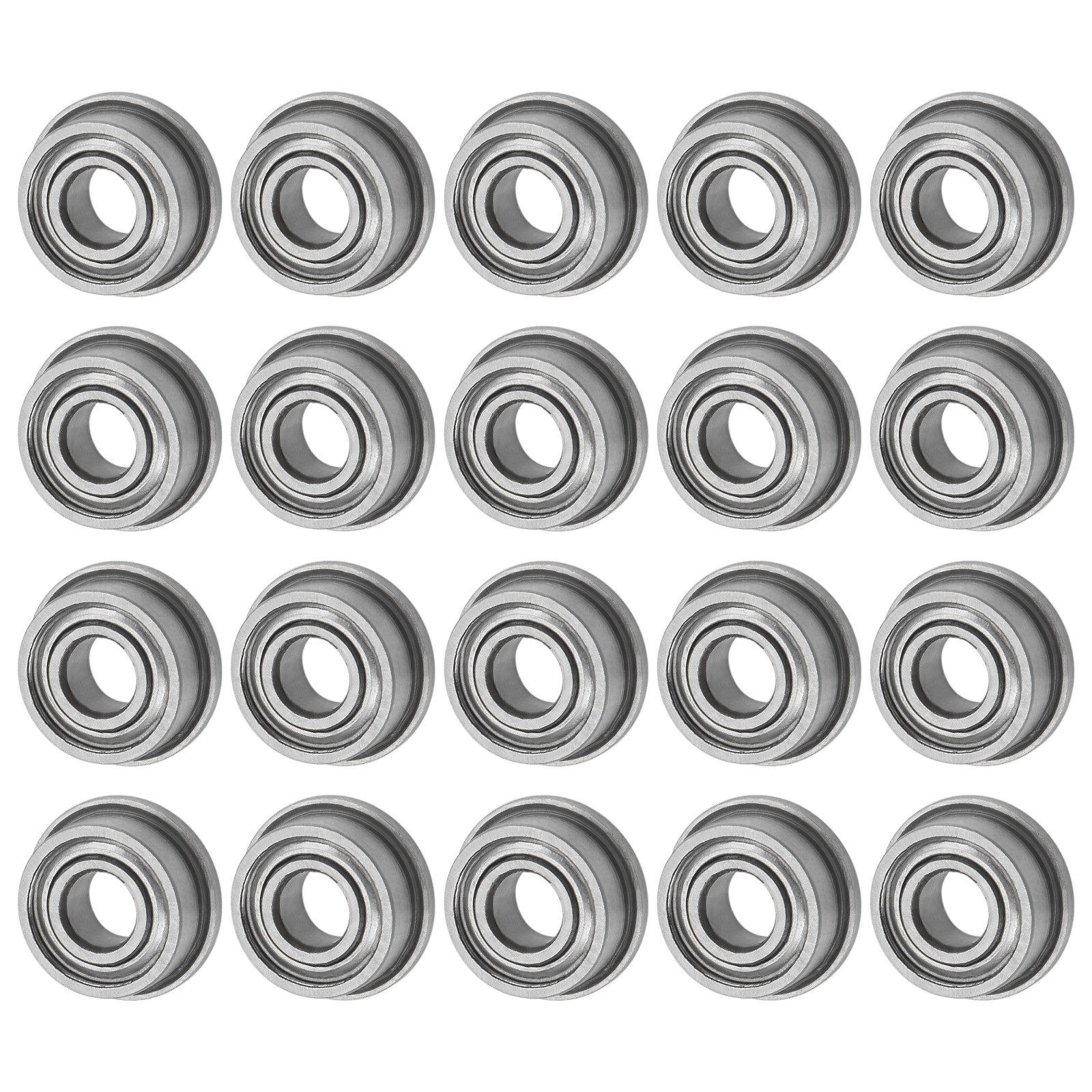 20-Pack F683ZZ Flanged Ball Bearing, 3mm x 7mm x 3mm Metal Sealed