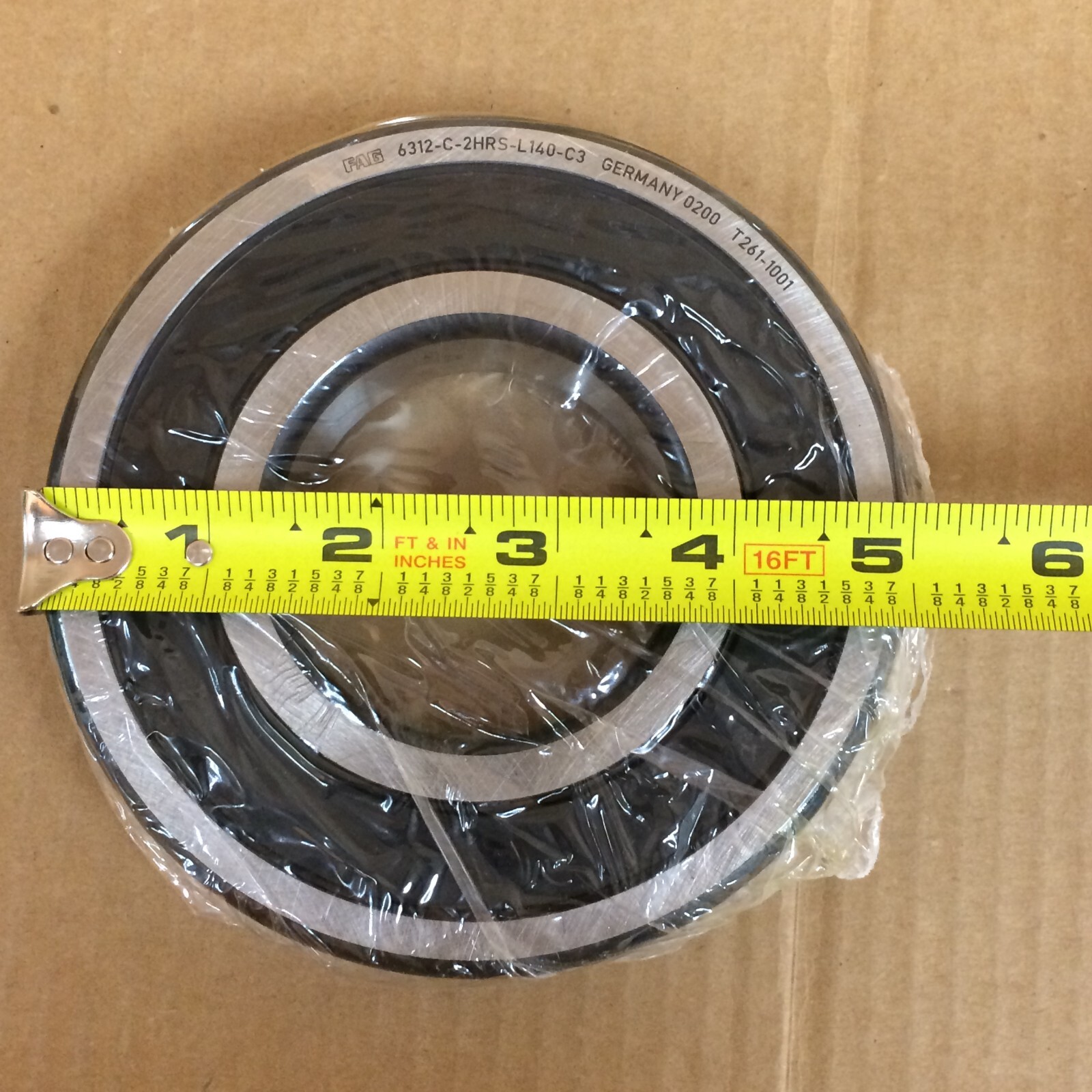 FAG 6312-C-2HRS-L140-C3 DEEP GROOVE BALL BEARING NOS FACTORY NEW! MAKE OFFER!