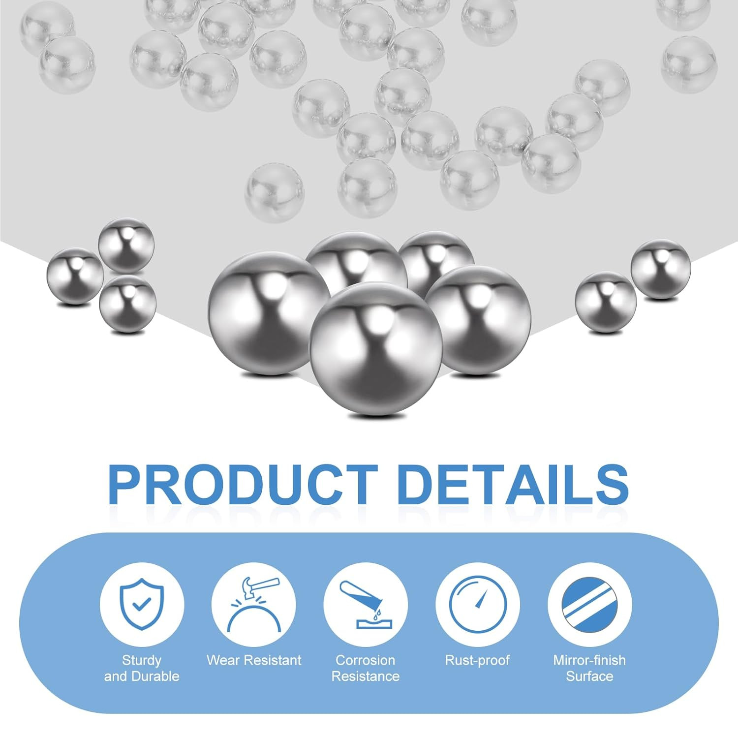 1/2″ 12.7Mm Bearing Balls, 5 Pcs 440C Stainless Steel G10 Precision Balls Metric