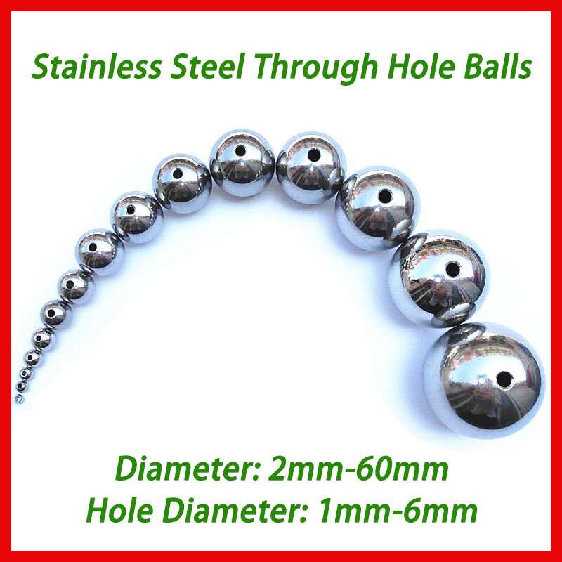 Stainless Steel Ball Bearing Open Hole Spacer Bead Smooth Ball Diameter 2mm-60mm