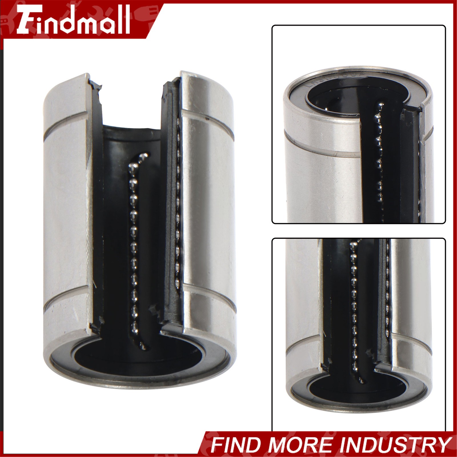 Findmall 4pcs LM30UUOP Open Linear Ball Bearings 30x45x64mm CNC