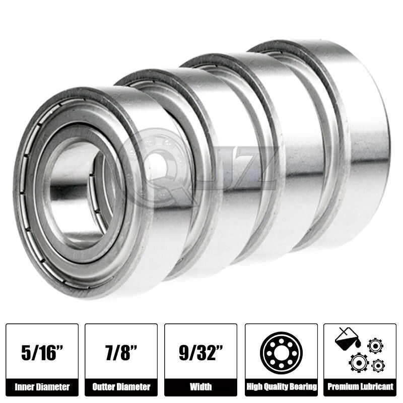 [Qty.4] 1604-ZZ Deep Groove Radial Bearing [0.375″ ID x 0.875″ OD x 0.343″ W]