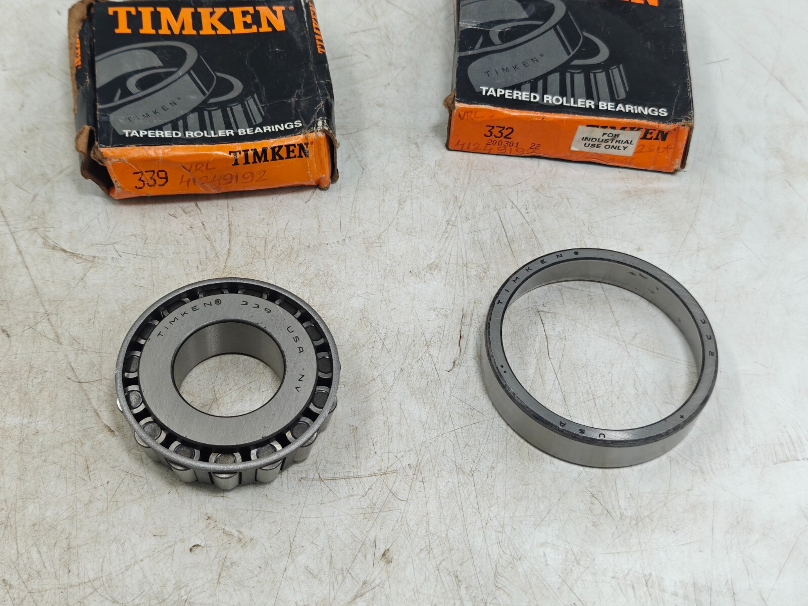 339/332 Timken Tapered Roller Bearing Cone&Cup Timken 339 – 332 USA 1.3780 in ID