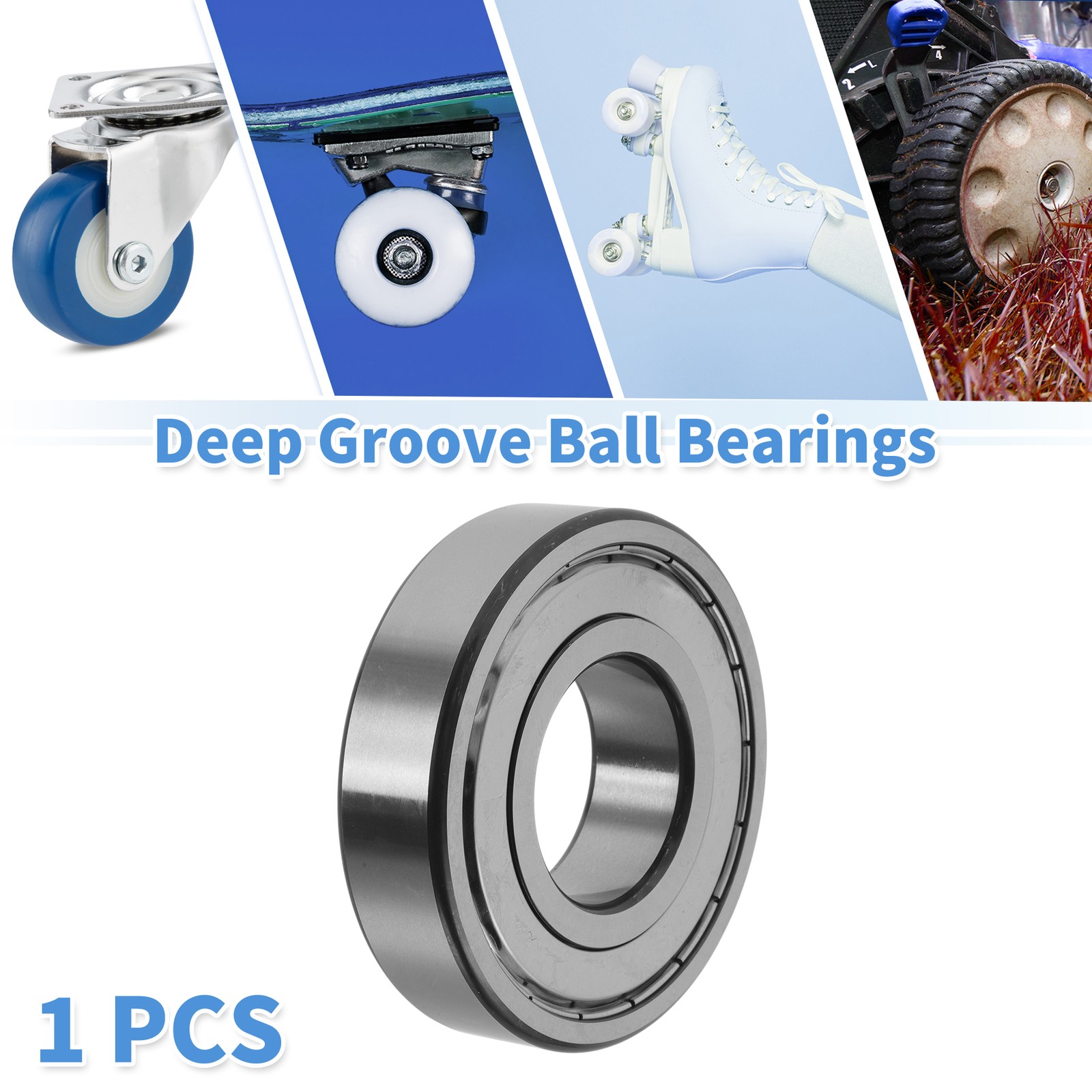 6309ZZ Deep Groove Ball Bearings 45x100x25mm Silver Tone