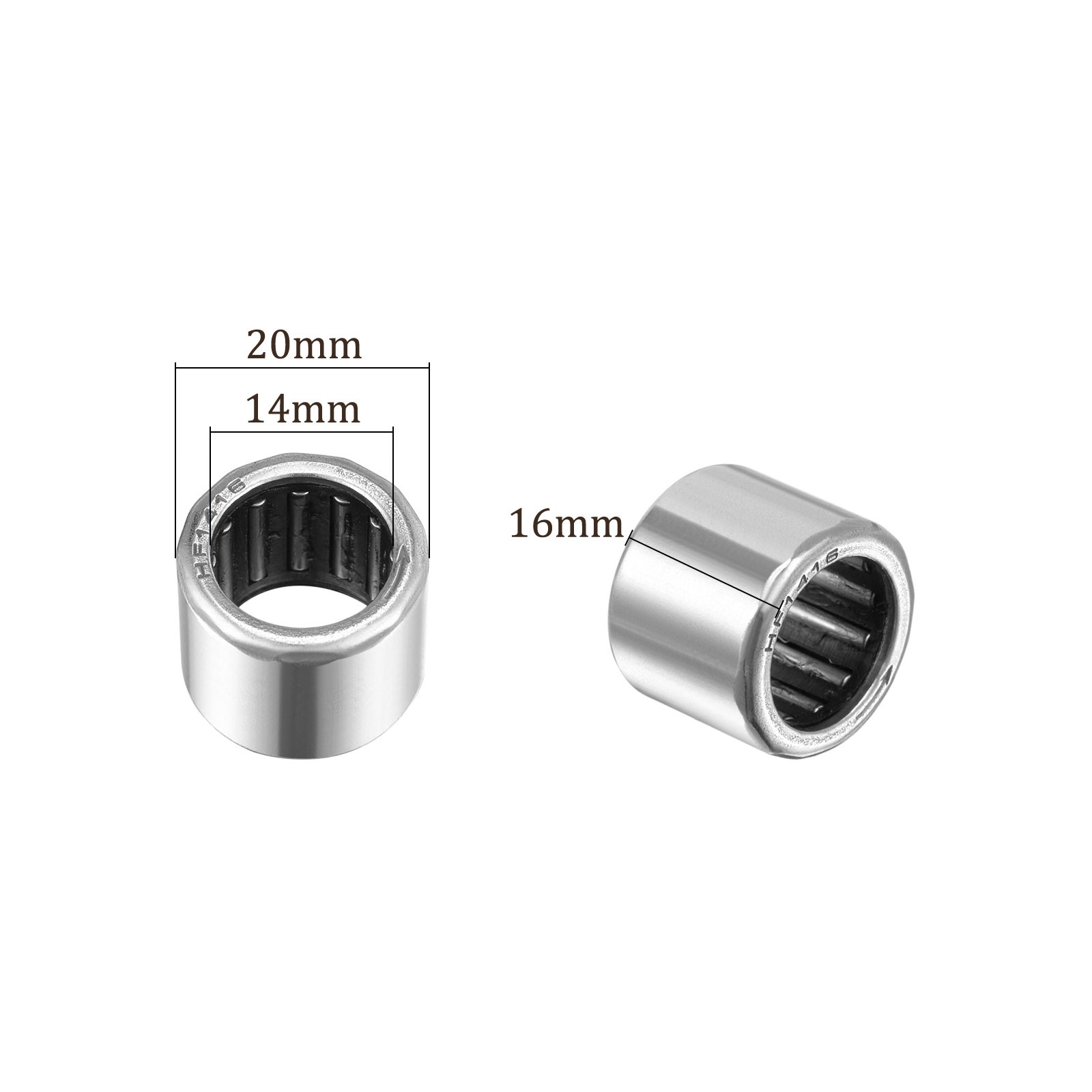 2pcs HF1416 Needle Roller Bearings – [14mmx20mmx16mm] One Way Clutch