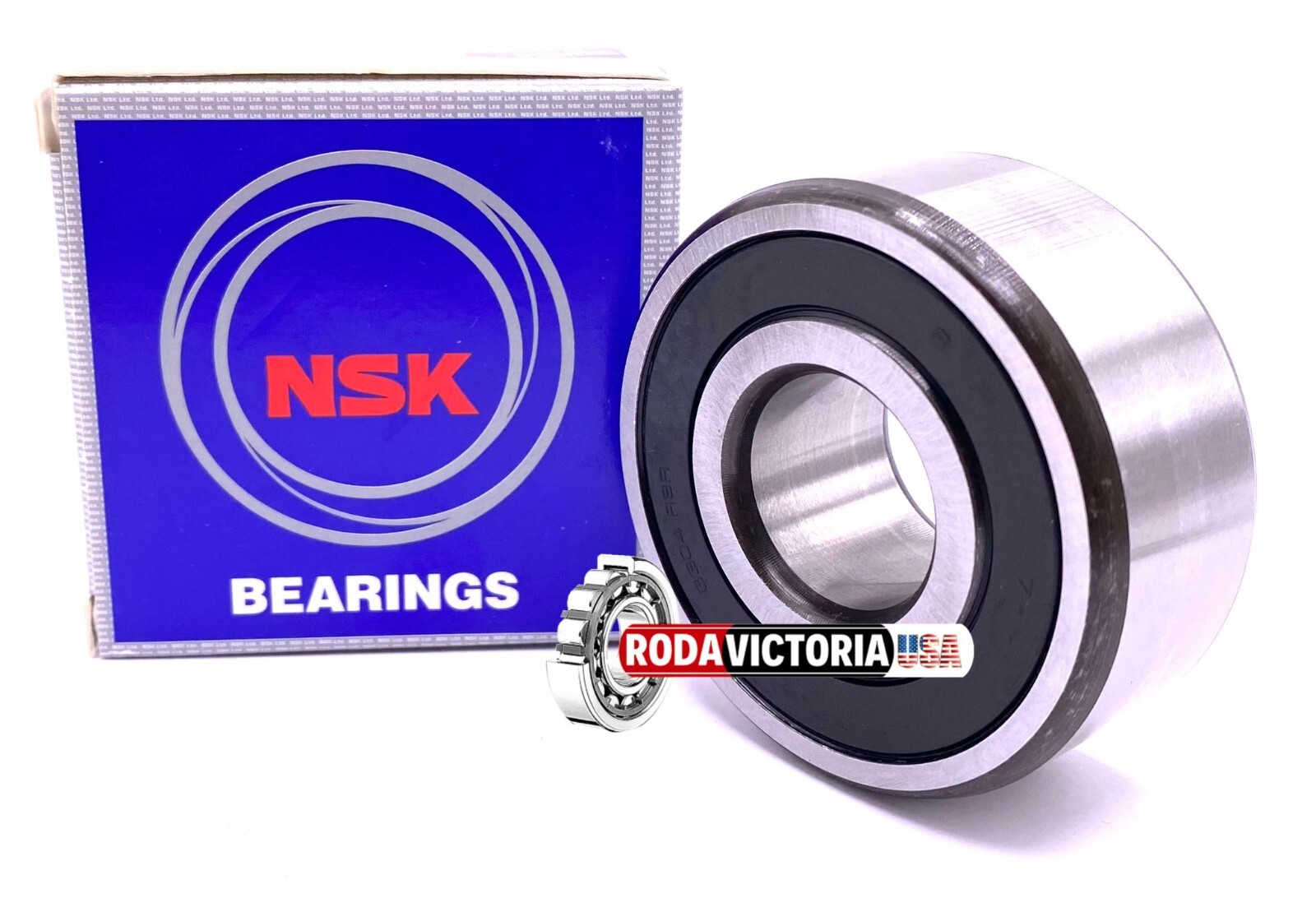 NSK GERMANY 3304B 2RSRTNG Angular Contact Ball Bearing, Rubber Sealed 20x52x22.2