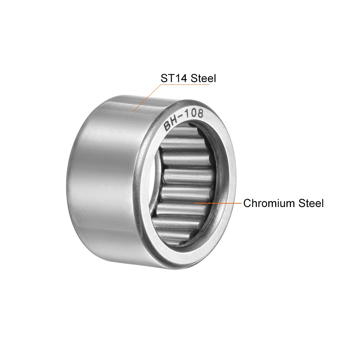 BH108 Needle Roller Bearings 5/8″x7/8″x1/2″ Full Complement Drawn Cup