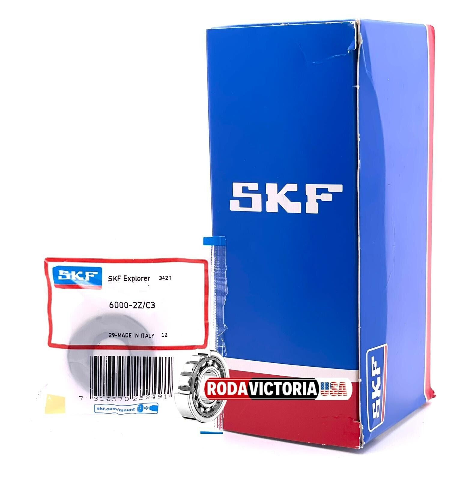SKF 6000 2Z DEEP GROOVE BALL BEARING, METAL SHIELDED 10x26x8 mm