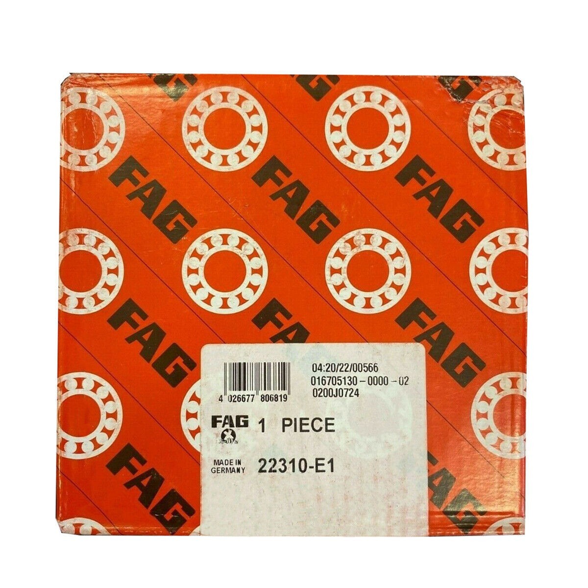 For FAG 22310-E1 Spherical Roller Bearing – 50 mm ID, 110 mm OD, 40 mm Width,