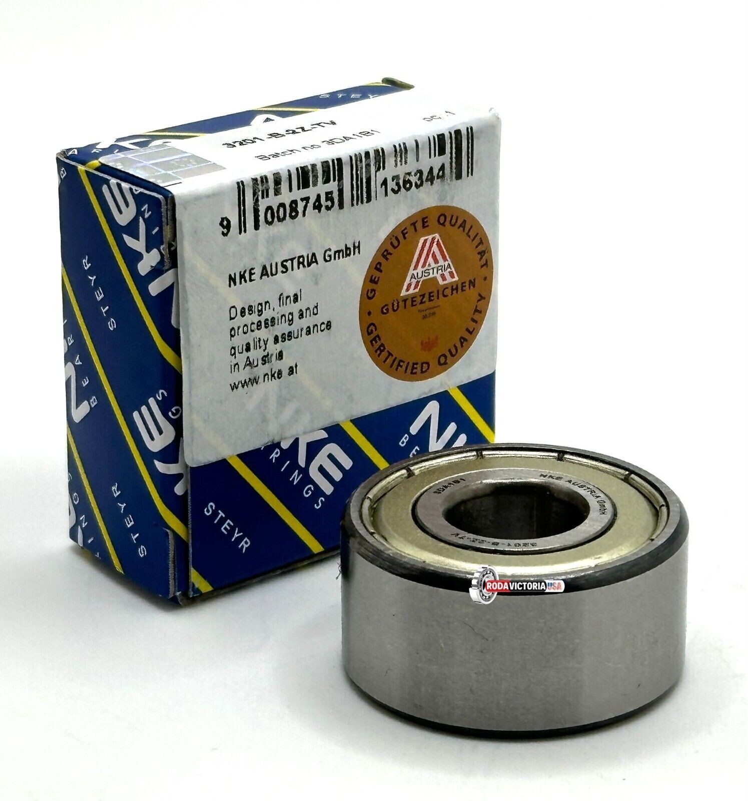 NKE 3201 B ZZ TV C3 ANGULAR CONTACT BALL BEARING, METAL SHIELDED 12x32x15.9mm