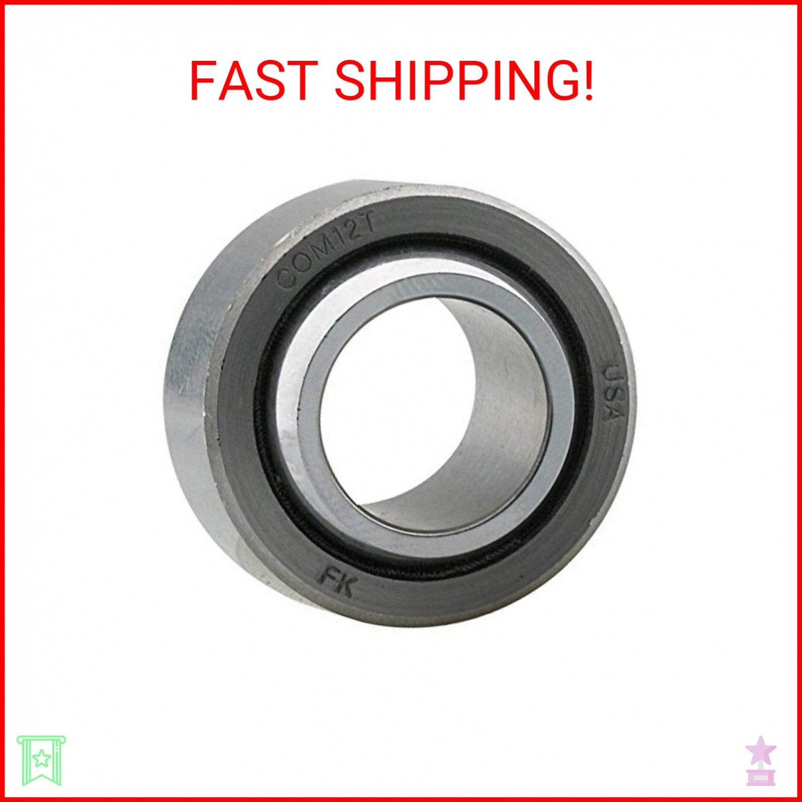 FK Bearings COM12T Spherical Bearing, COM-T Series, 0.750 in ID, 1.438 in OD, 0.