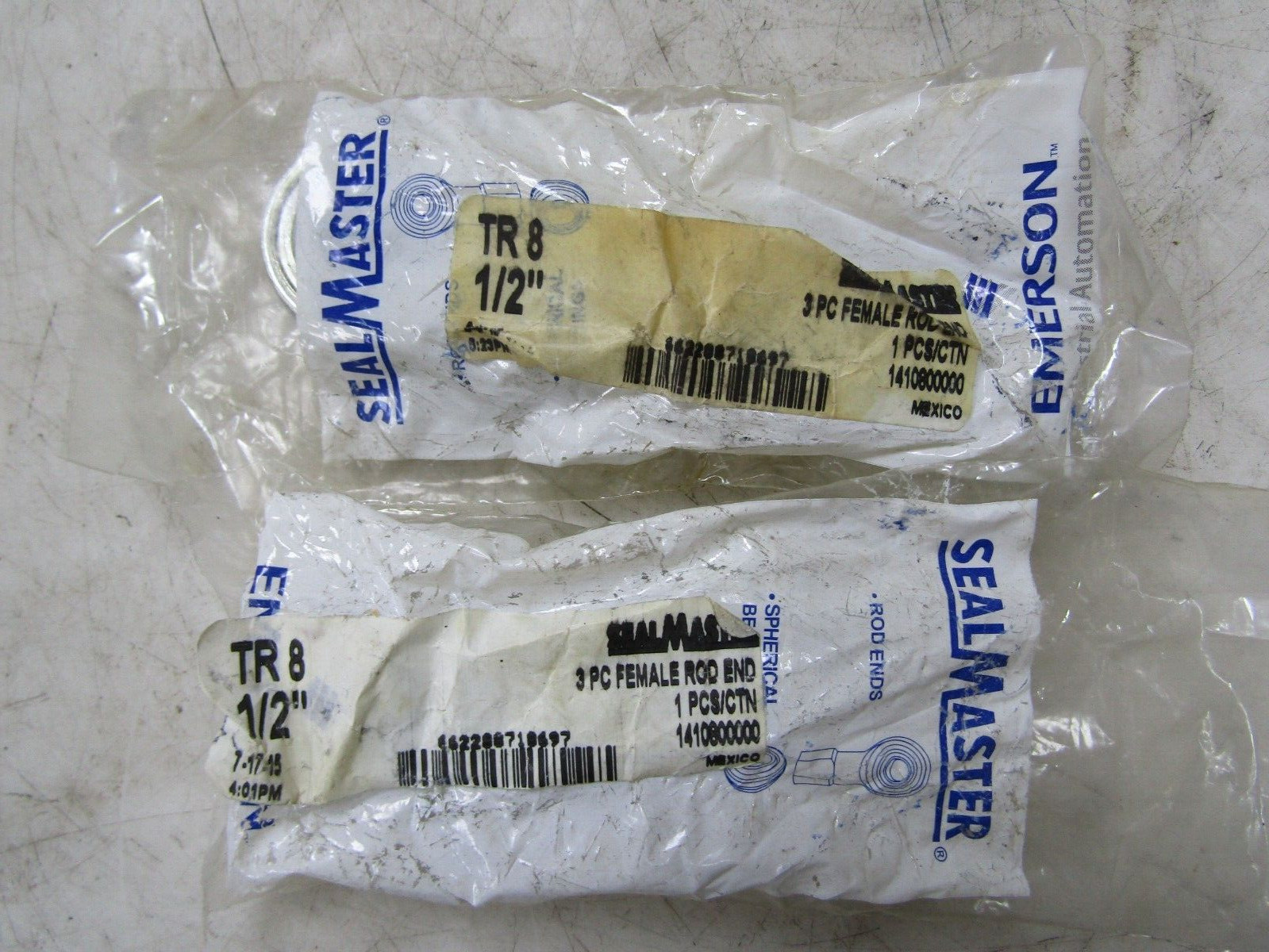💥2) NEW SEAL MASTER 1/2″ 3 PIECE FEMALE ROD END TR 8 LOT OF 2
