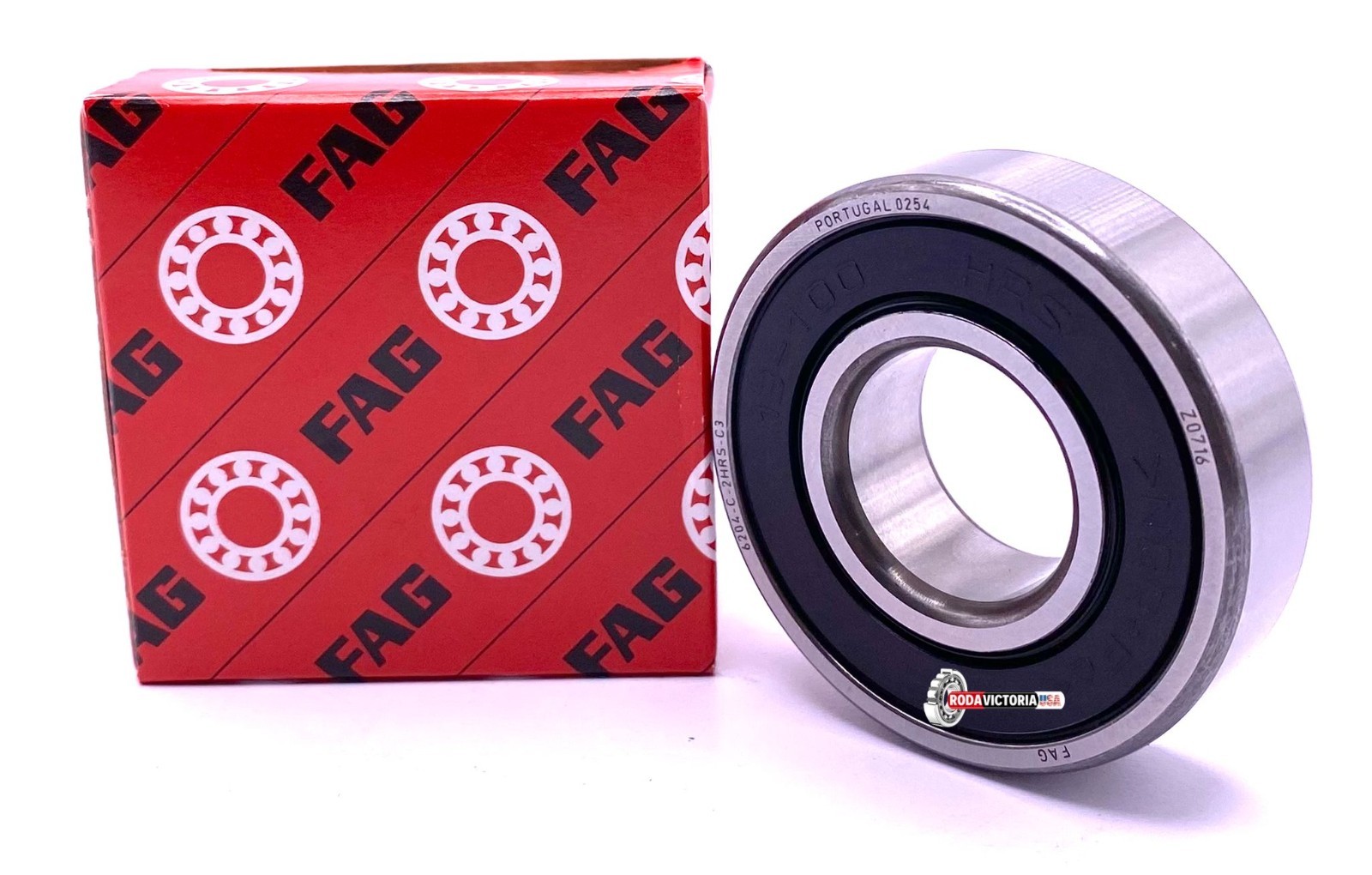 FAG 6204 C 2HRS C3 Deep Groove Ball Bearing, Rubber Sealed 6204-2RS 20x47x14 mm