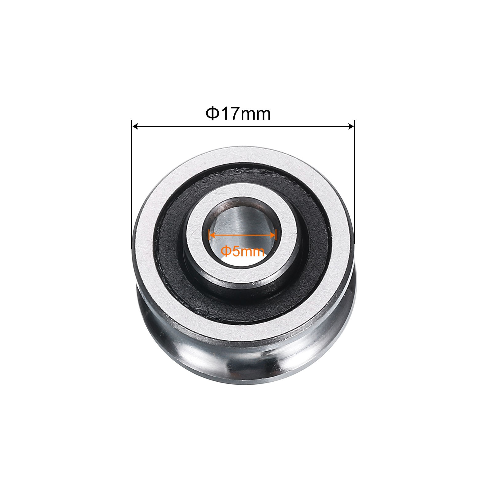 4pcs – SG15 U Groove Track Guide Bearing 5x17x8mm U Groove Roller Wheel