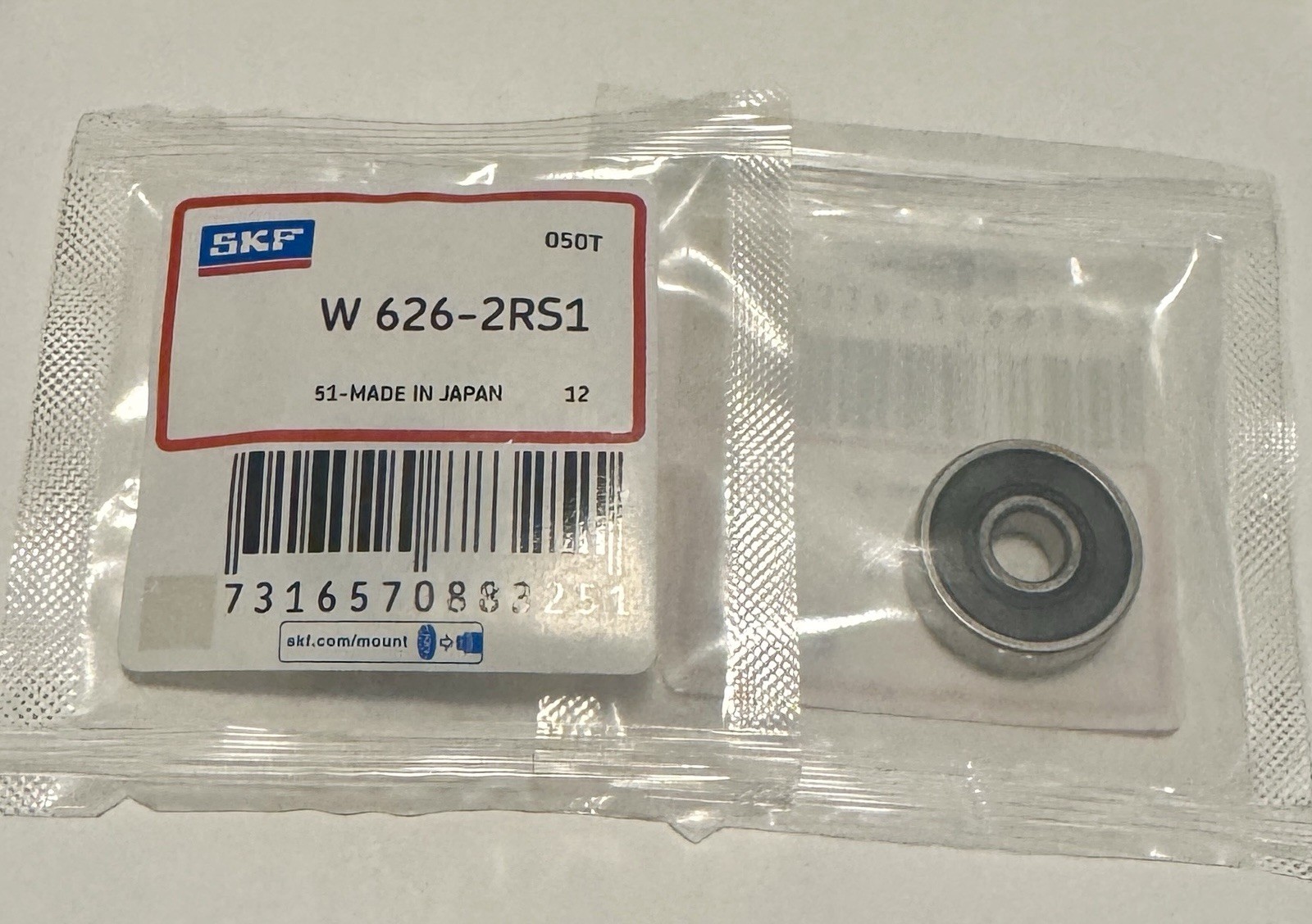 SKF Ball Bearing W626-2RS1 deep groove ball bearing 6mm bore, 19mm OD, 6mm WD