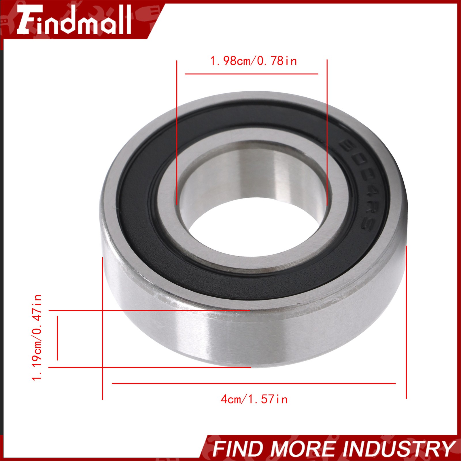 Findmall 6004-2RS C3 Ball Bearing 20x42x12mm 10 Pcs Premium Rubber Sealed