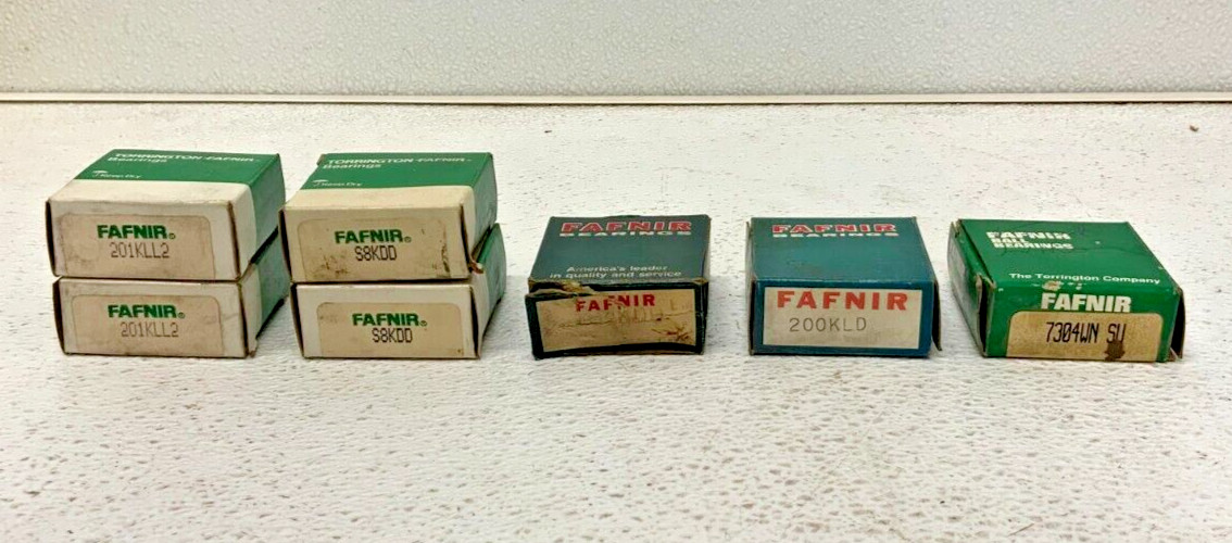 Lot of 7 NEW Fafnir Bearings (2) 201KLL2, (2) S8KDD, 202KDD, 200KLD, 7304WN SU