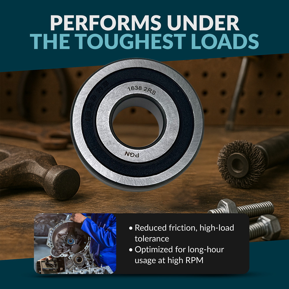 PGN (10 Pack) 1638-2RS Bearing – Lubricated Chrome Steel Sealed Ball Bearing
