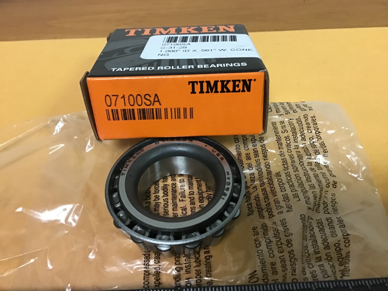 New Timken 07100SA Tapered Cone Bearing, 1.000″ Bore