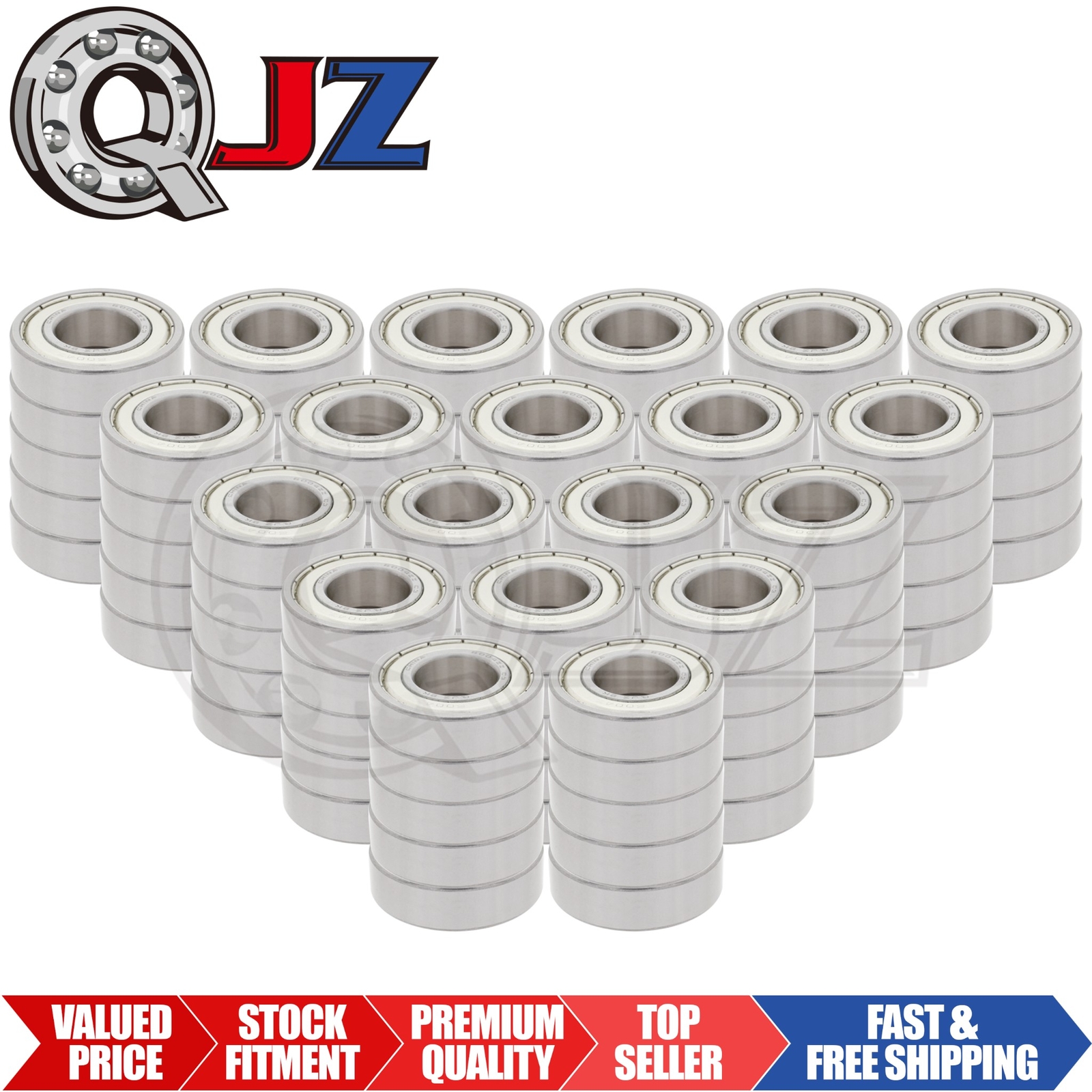 [Qty.100] 6004-ZZ Radial/Deep Groove Ball Bearing [20mm ID x 42mm OD x 12mm W]