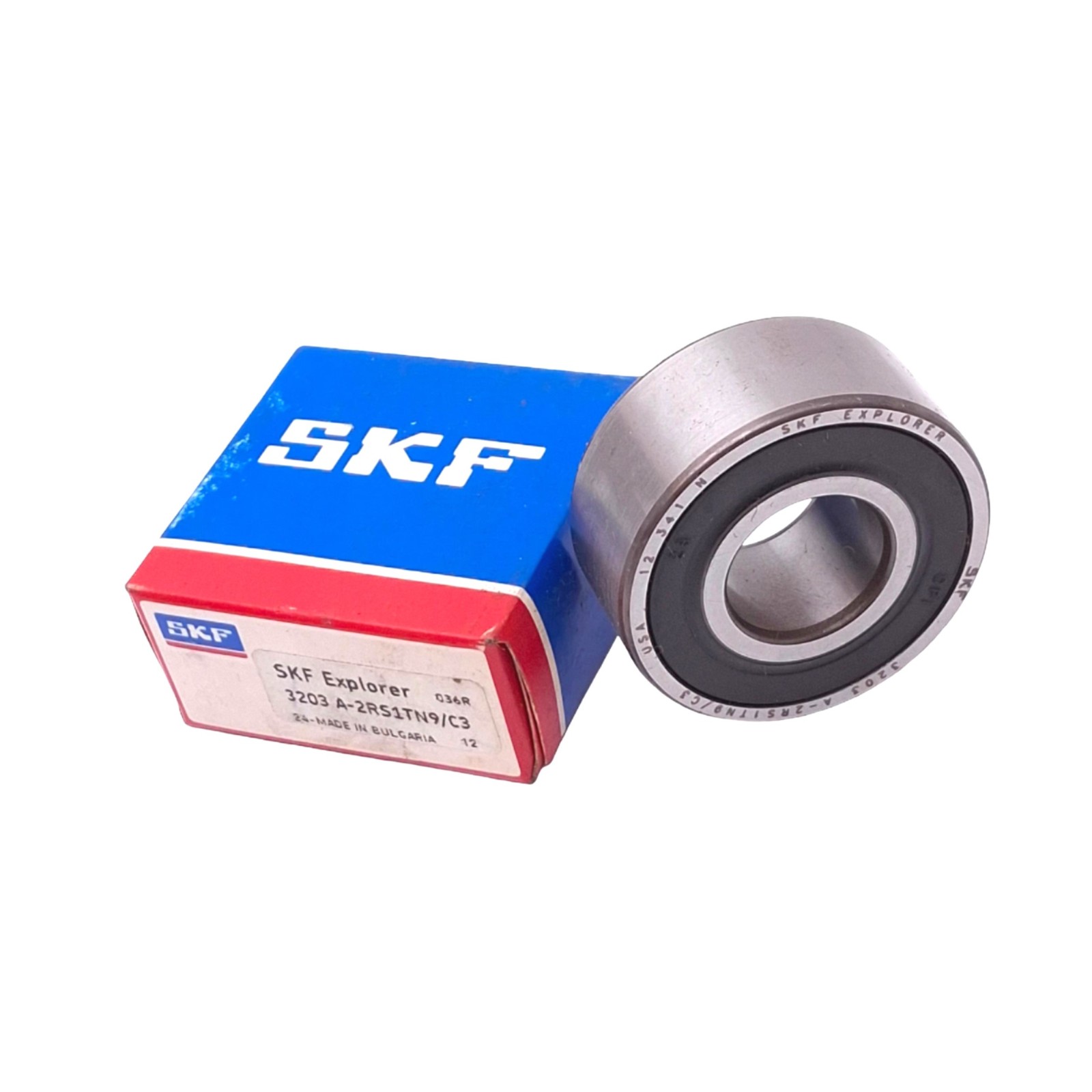SKF 3203 A-2RS1TN9/C3 Angular Contact Ball Bearing, 40mm OD, 17mm Bore, 12000rpm