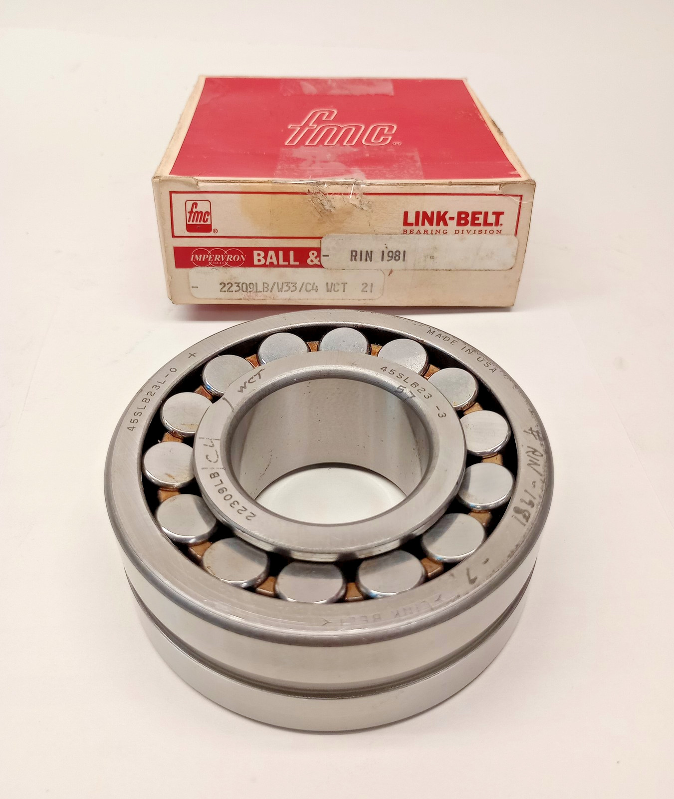 Link-Belt 22309LBW33C4 Spherical Bearing brass USA 45x100x36mm 22309LB-W33-C4