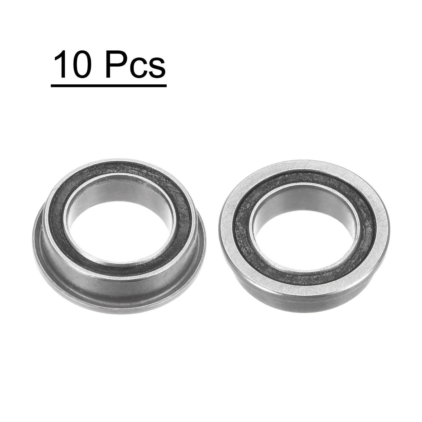10pcs MF128-2RS Flanged Ball Bearing 8x12x3.5mm Sealed Steel Flange Bearings