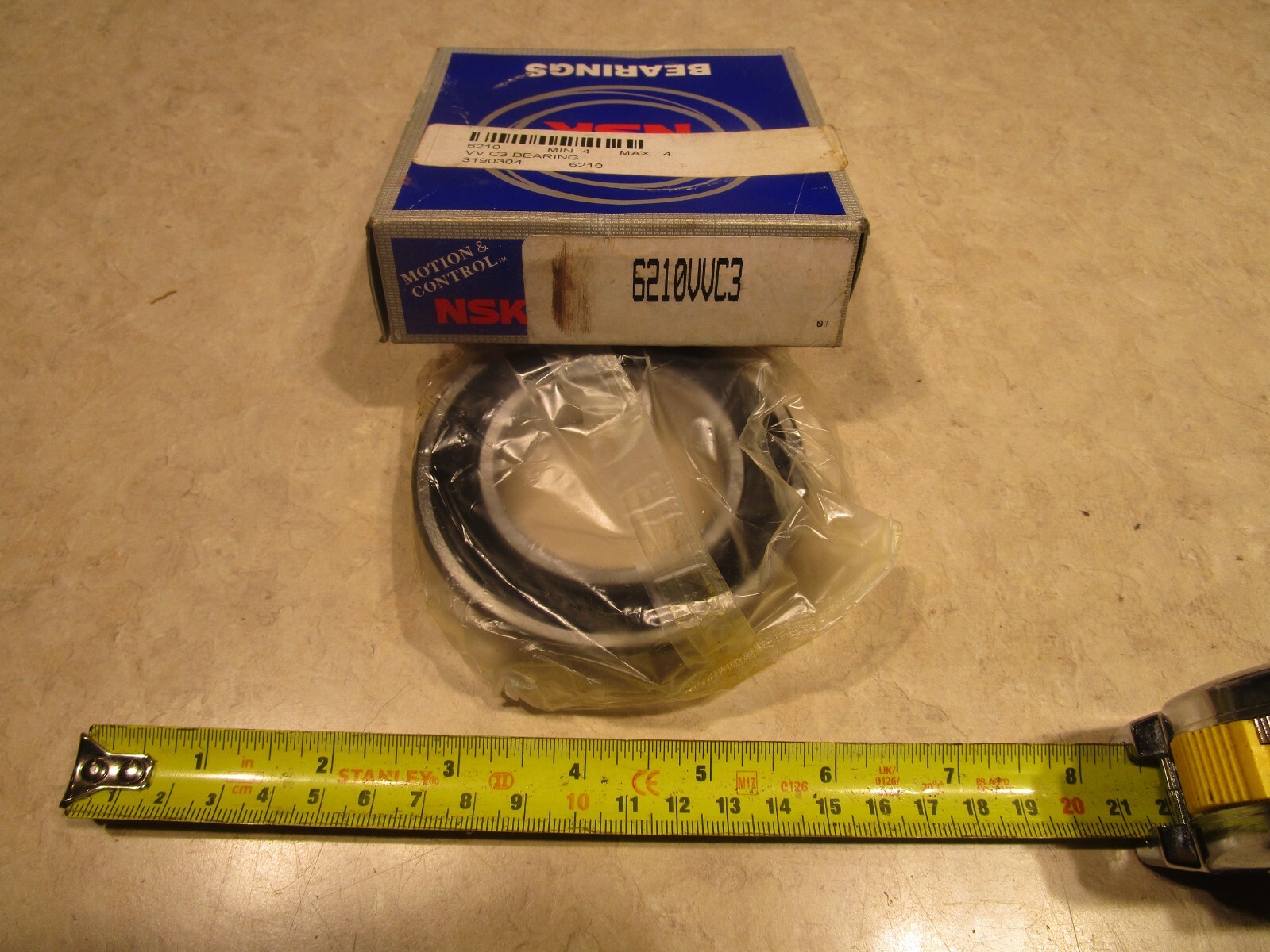 NSK 6210VVC3 SINGLE ROW BALL BEARING, M0478