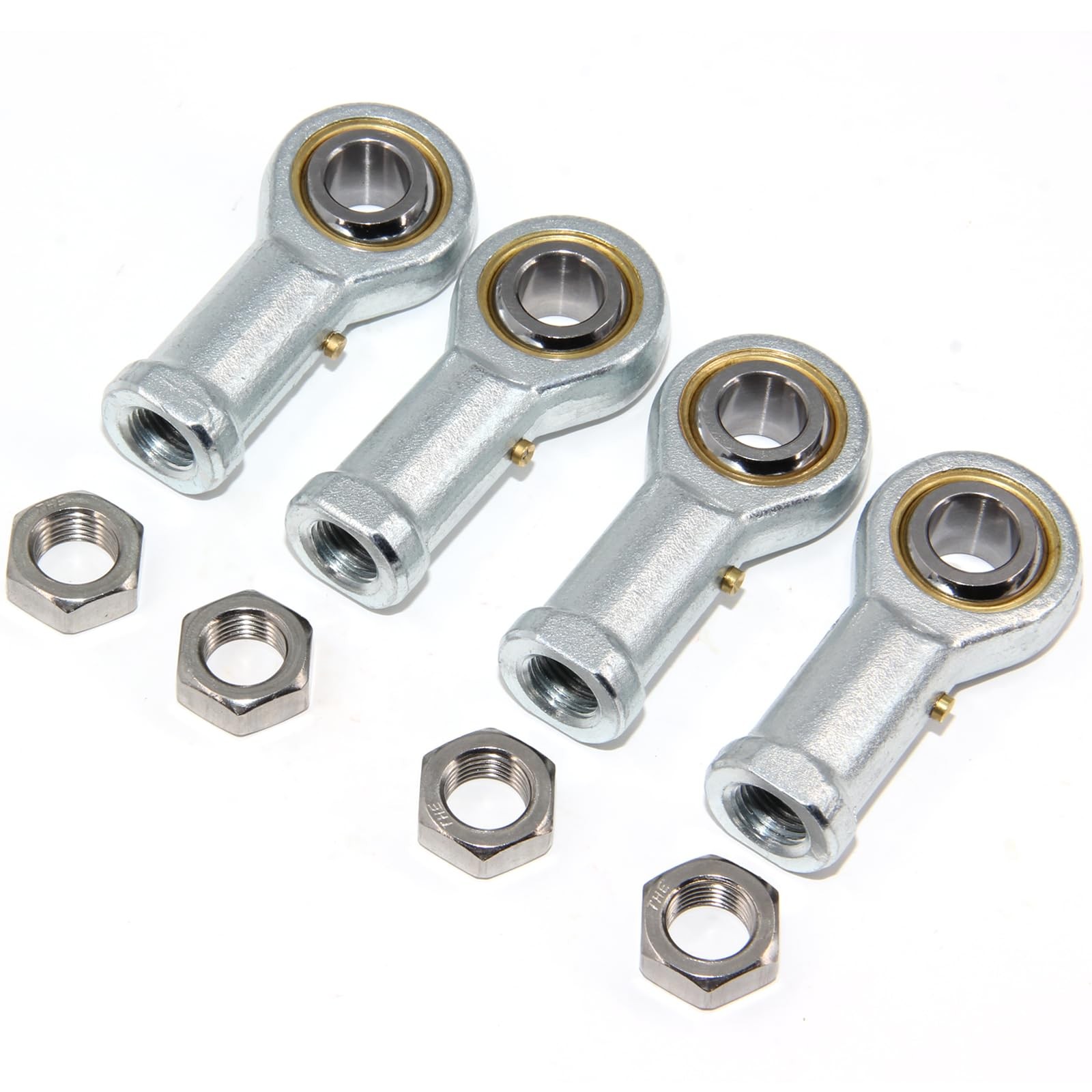 2/4pcs 1/4-inch Bore Pre-Lubricated Bearing 1/4-28 Female Thread Right Hand Nut