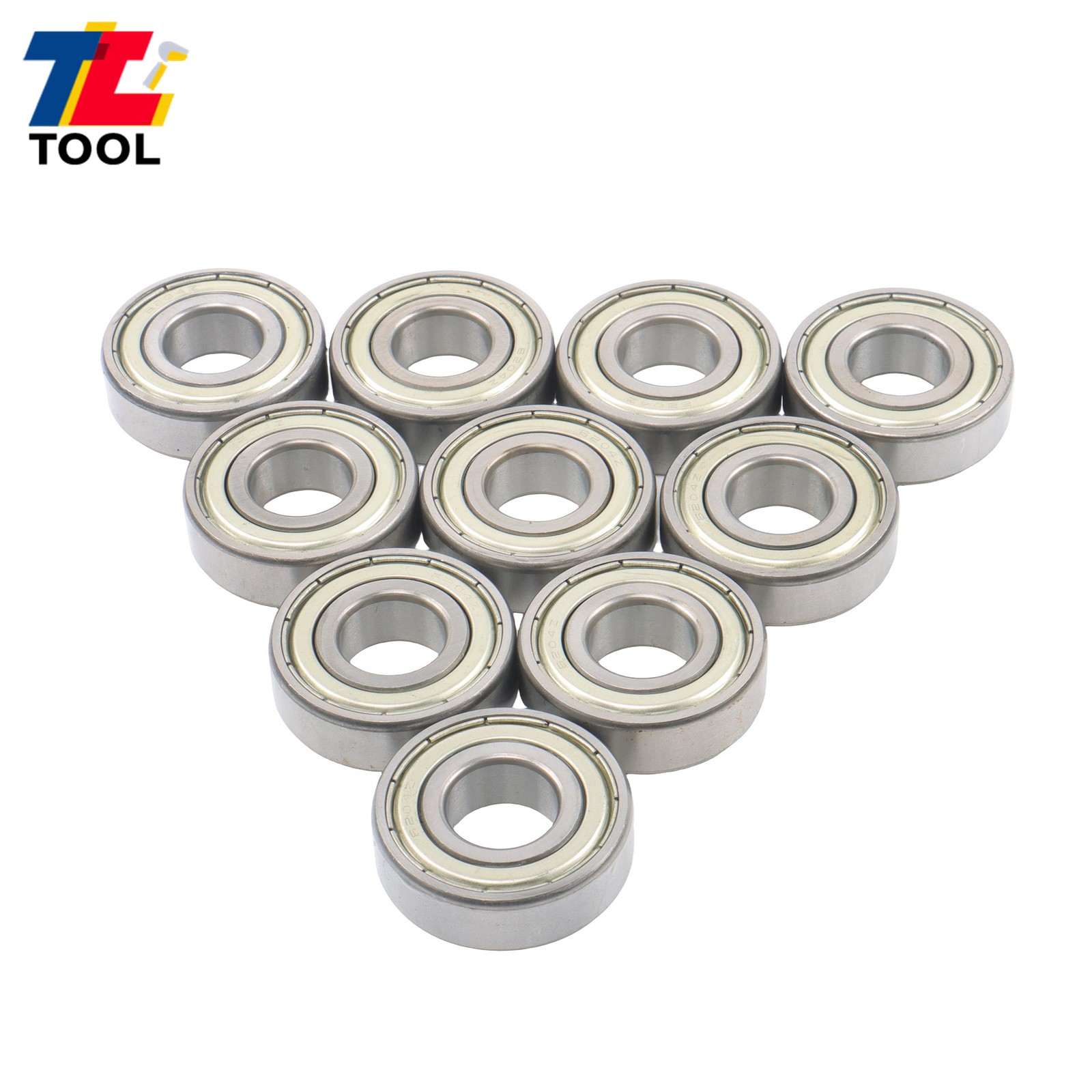 Industrial 6204-ZZ Ball Bearings 10 Pcs 20x47x14mm Double Metal Seal
