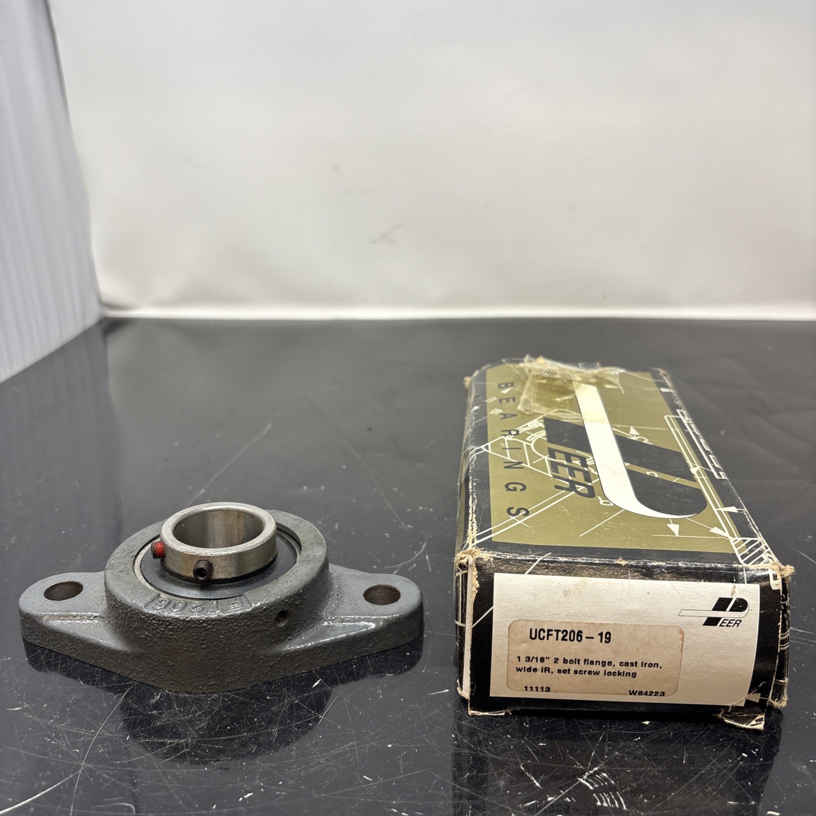 FACTORY NEW- PEER Bearings UCFT206-19 2-Bolt Flanged Bearing