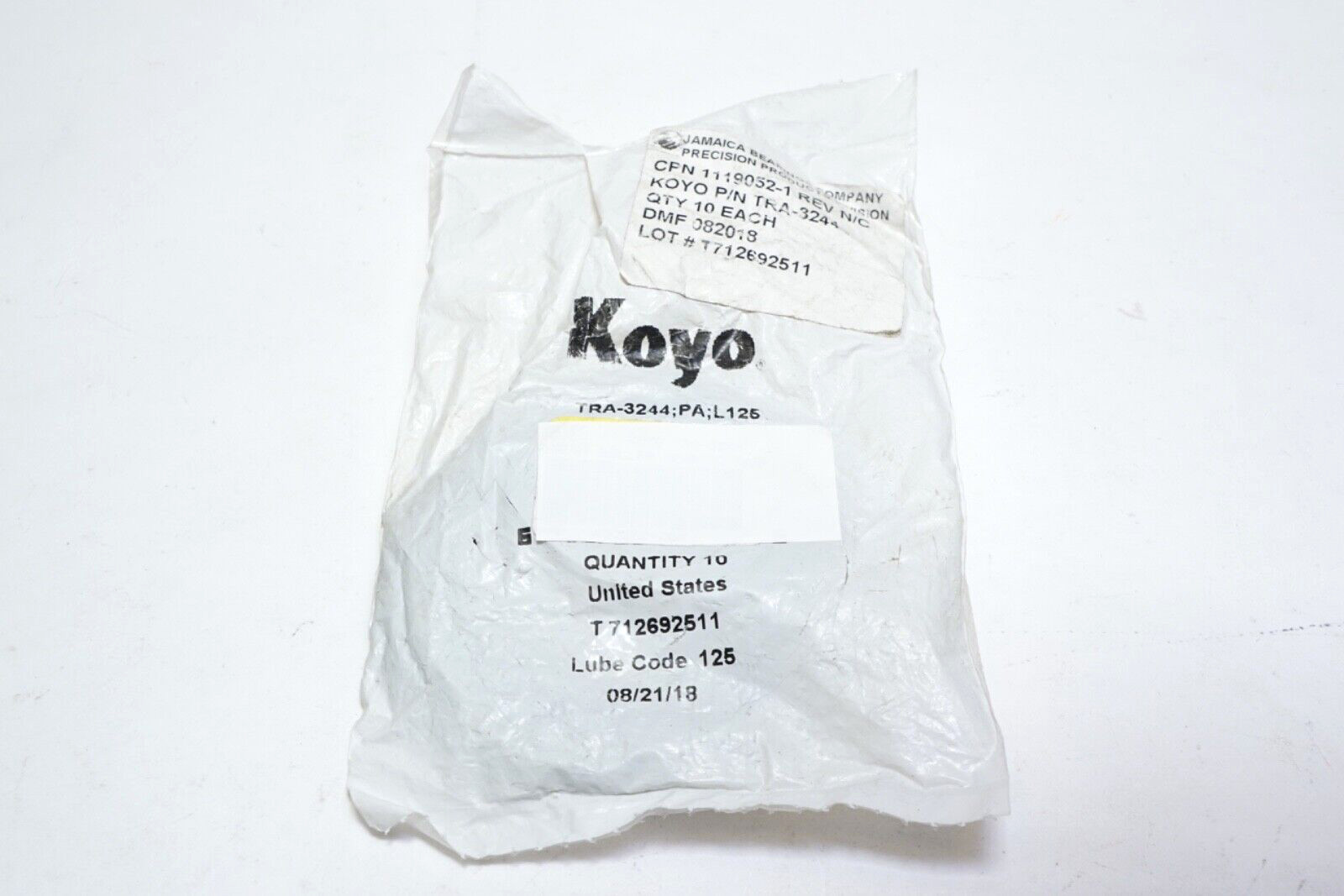 New Lot of 10 TRA-3244 Koyo – Needle Bearing – Thrust Washer PA;L125 Ships FREE