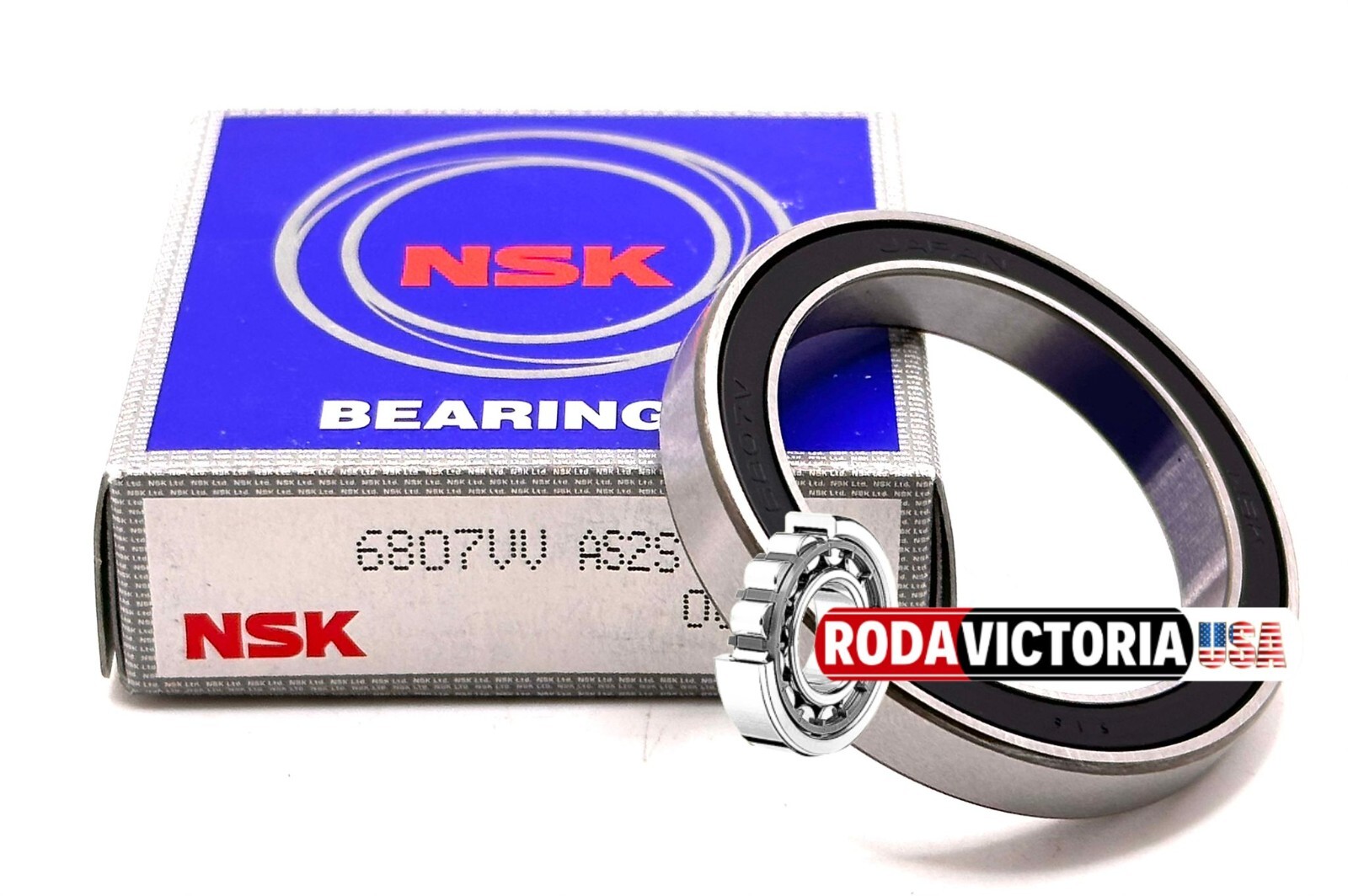 NSK JAPAN 6807 VV BALL BEARING, RUBBER SEALED 6807DDU 6807-2RS 61807-2RS